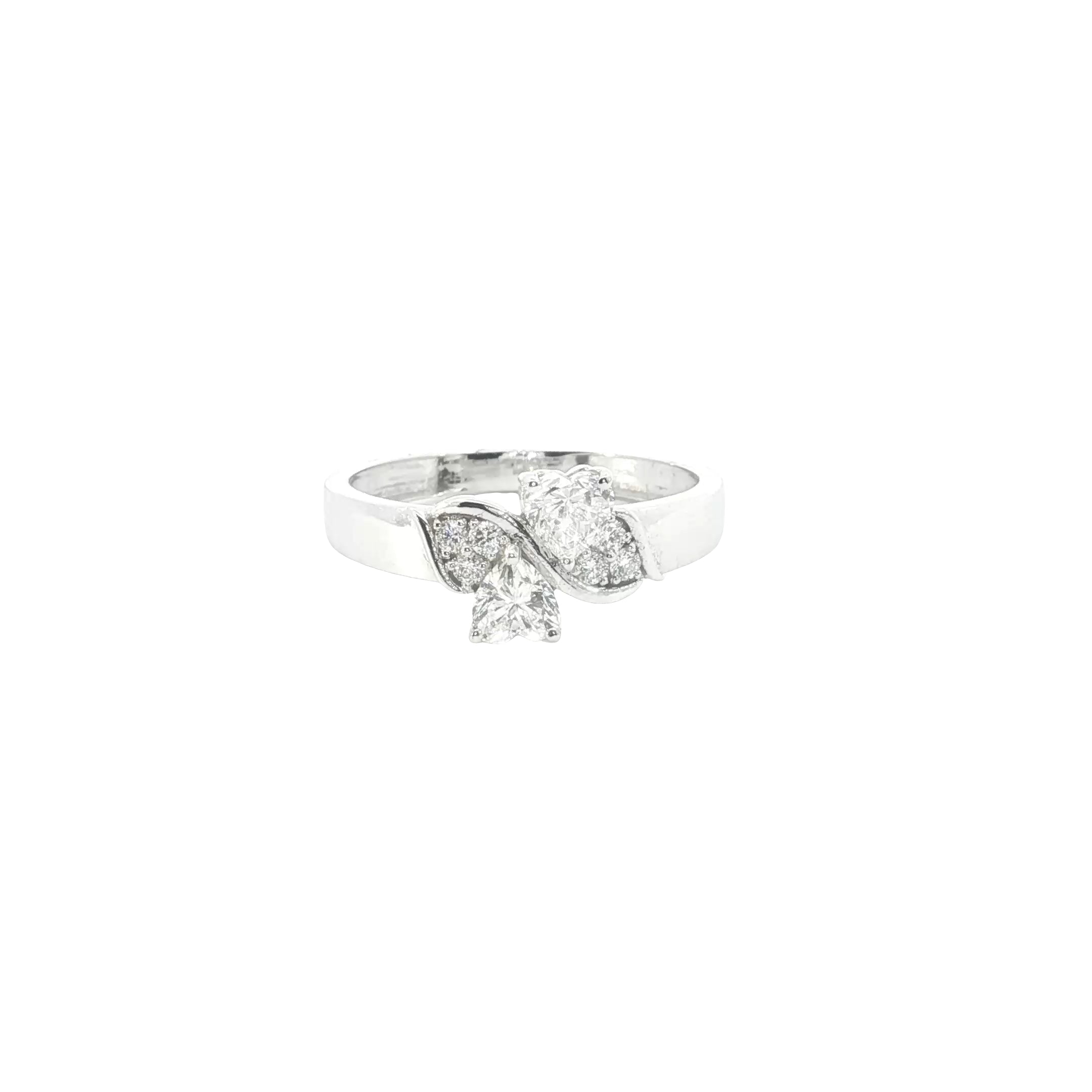 heart with round brilliant cut lab grown diamond fashion ring