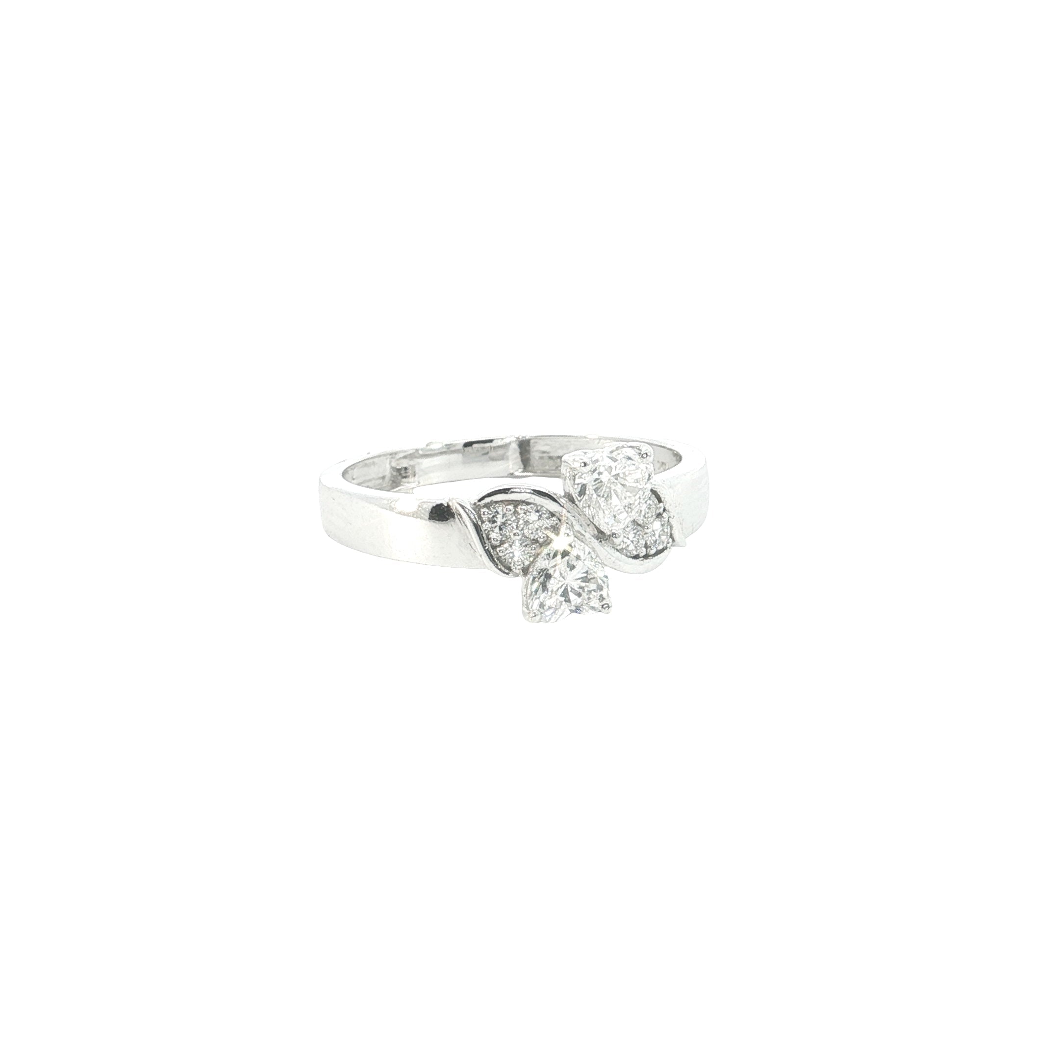heart with round brilliant cut lab grown diamond fashion ring