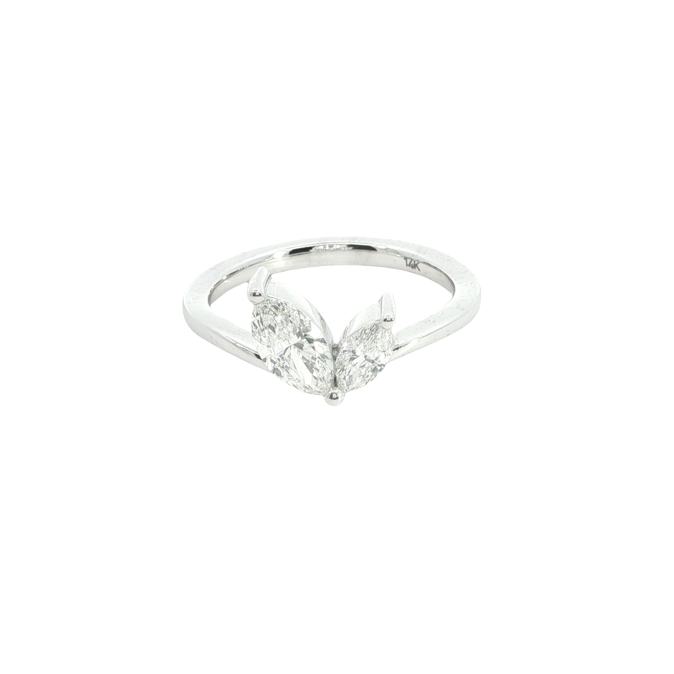 Two Marquise Cut Lab grown Diamond Engagement Ring