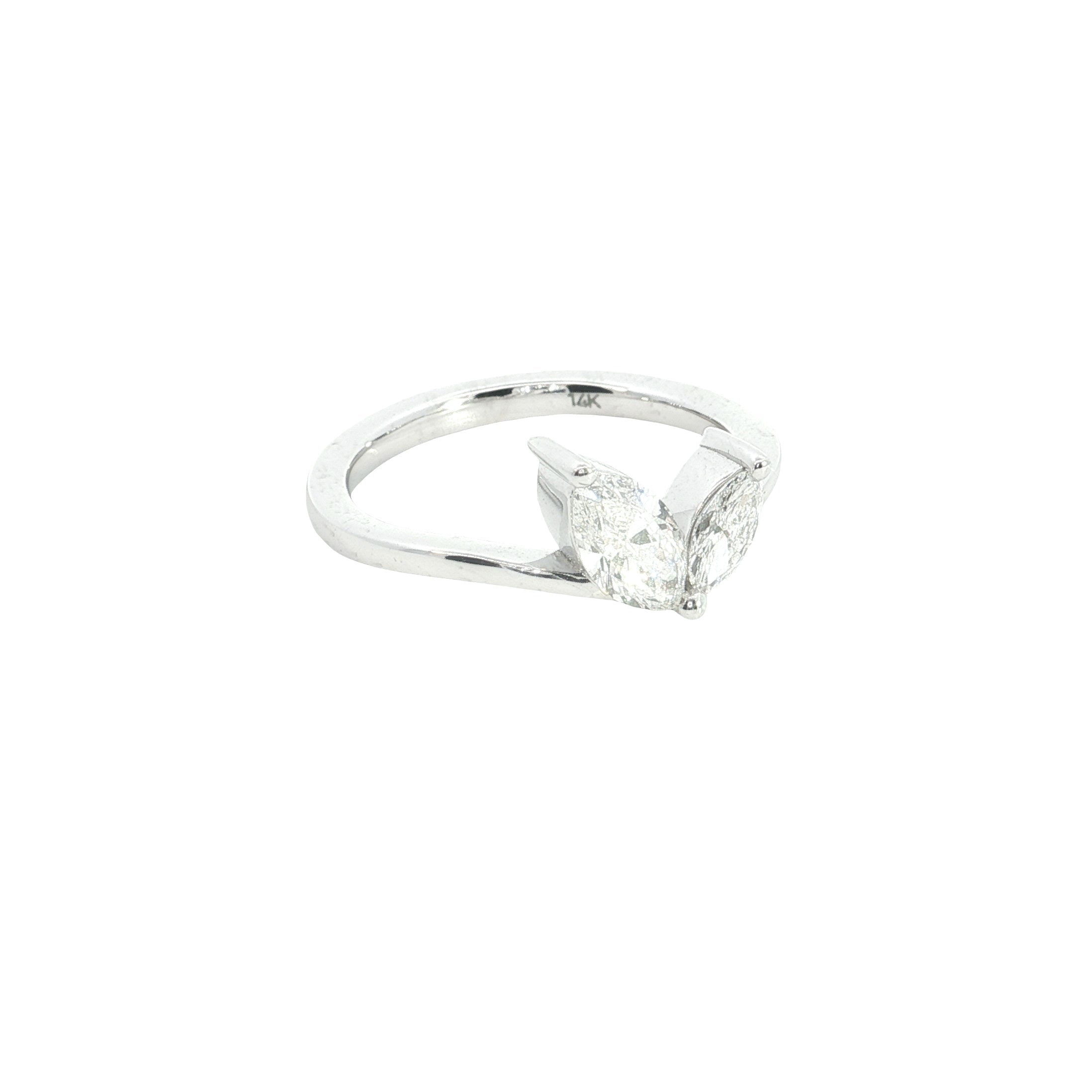 Two Marquise Cut Lab grown Diamond Engagement Ring
