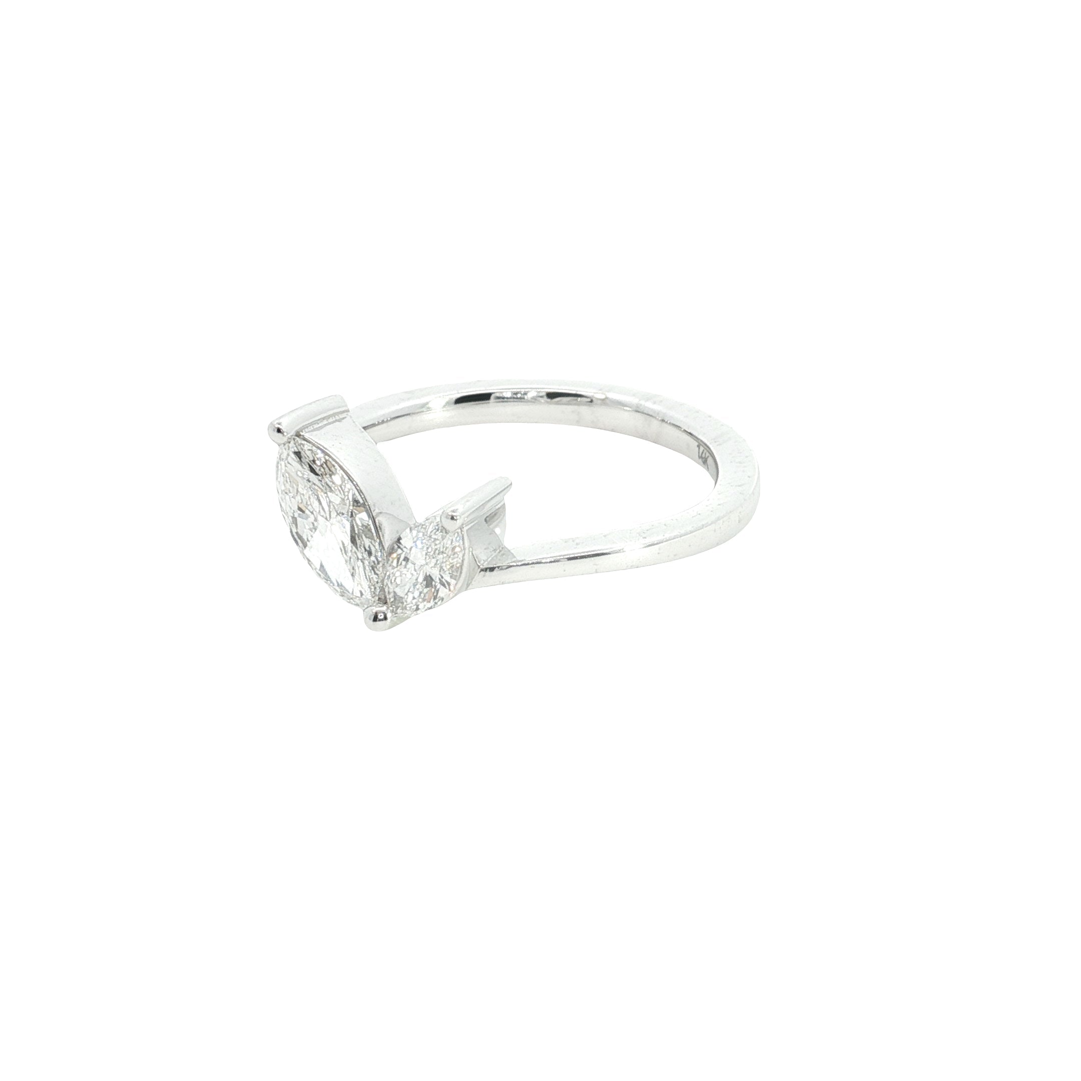 Two Marquise Cut Lab grown Diamond Engagement Ring