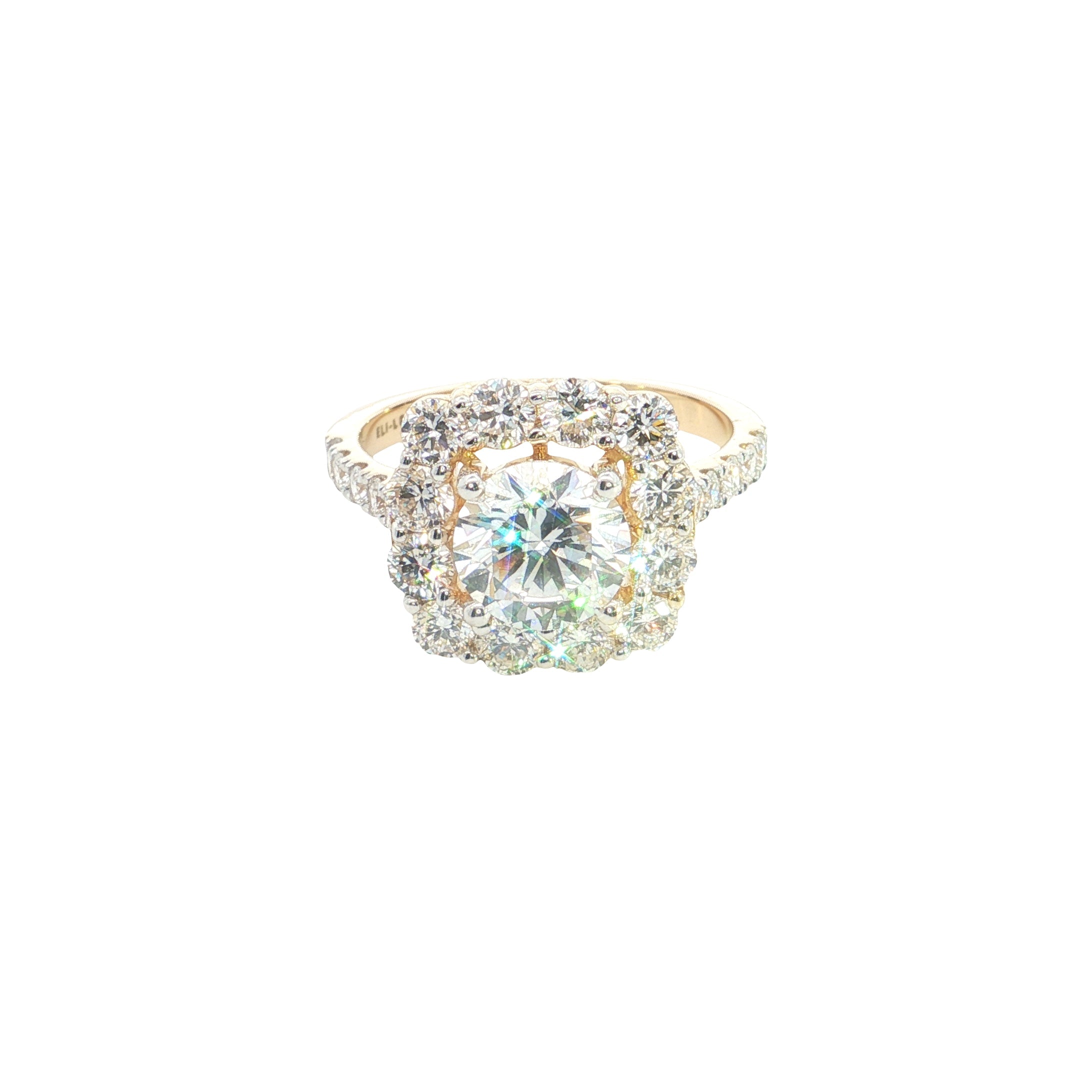 Halo Round Brilliant Cut Lab grown Diamond Engagement Ring