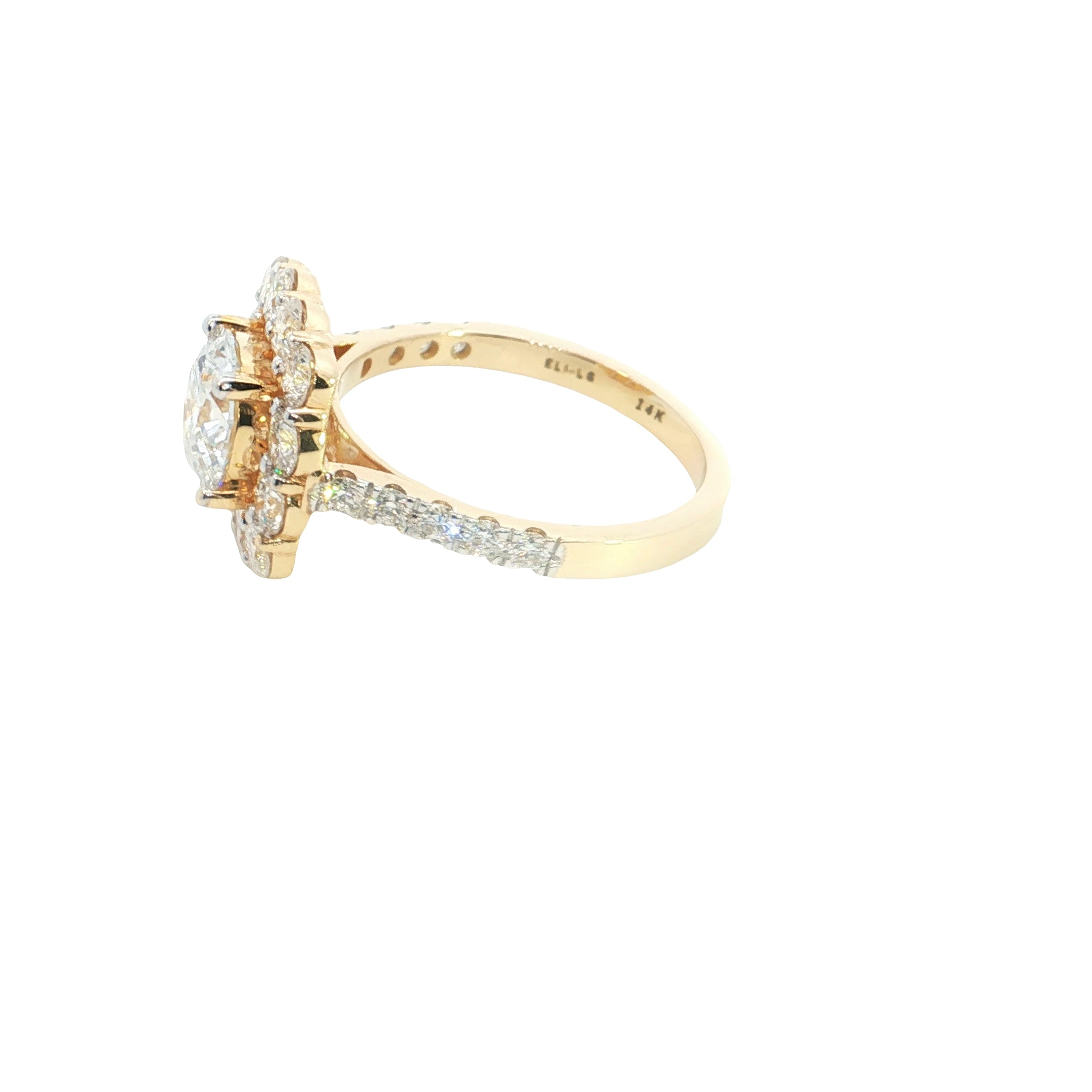 Halo Round Brilliant Cut Lab grown Diamond Engagement Ring
