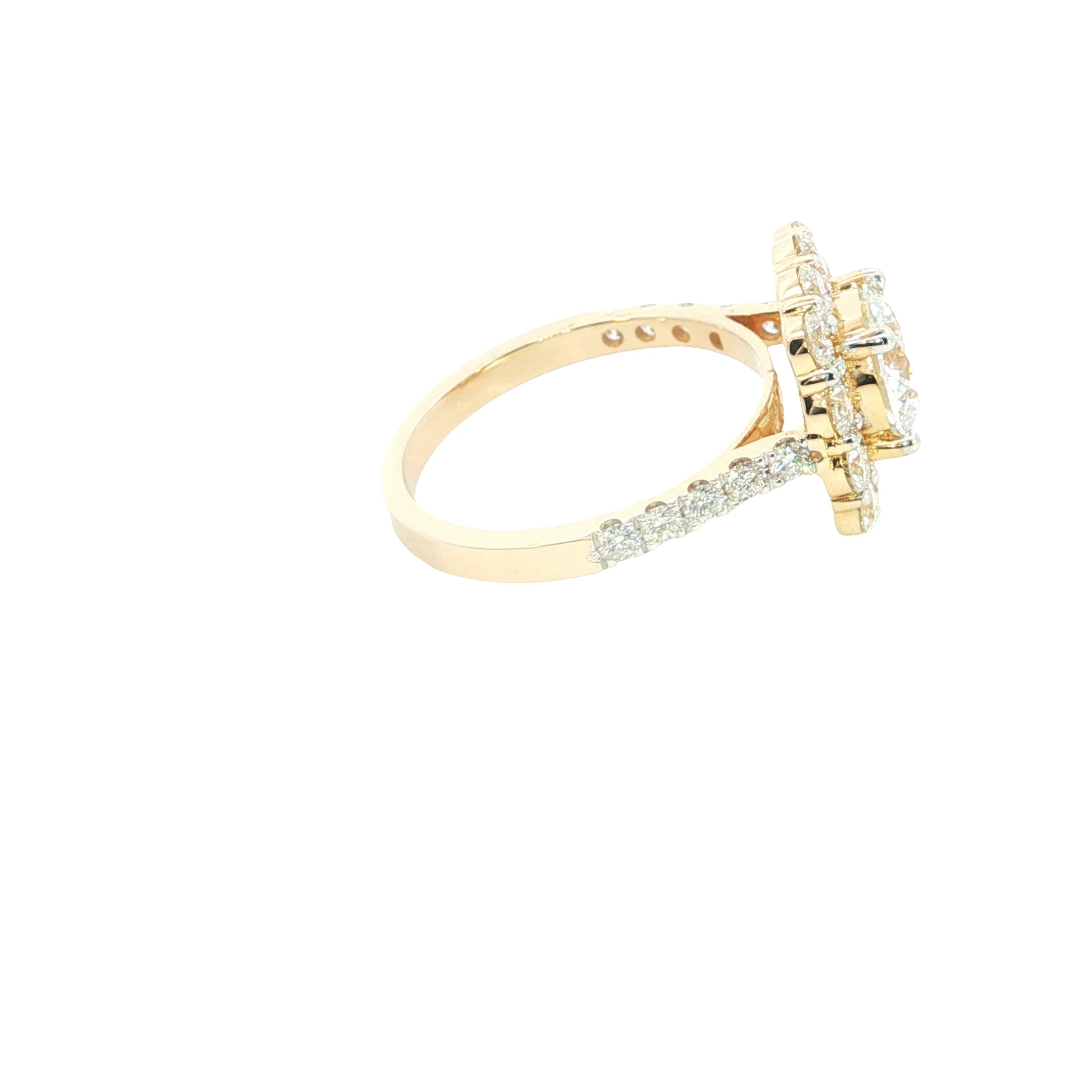 Halo Round Brilliant Cut Lab grown Diamond Engagement Ring