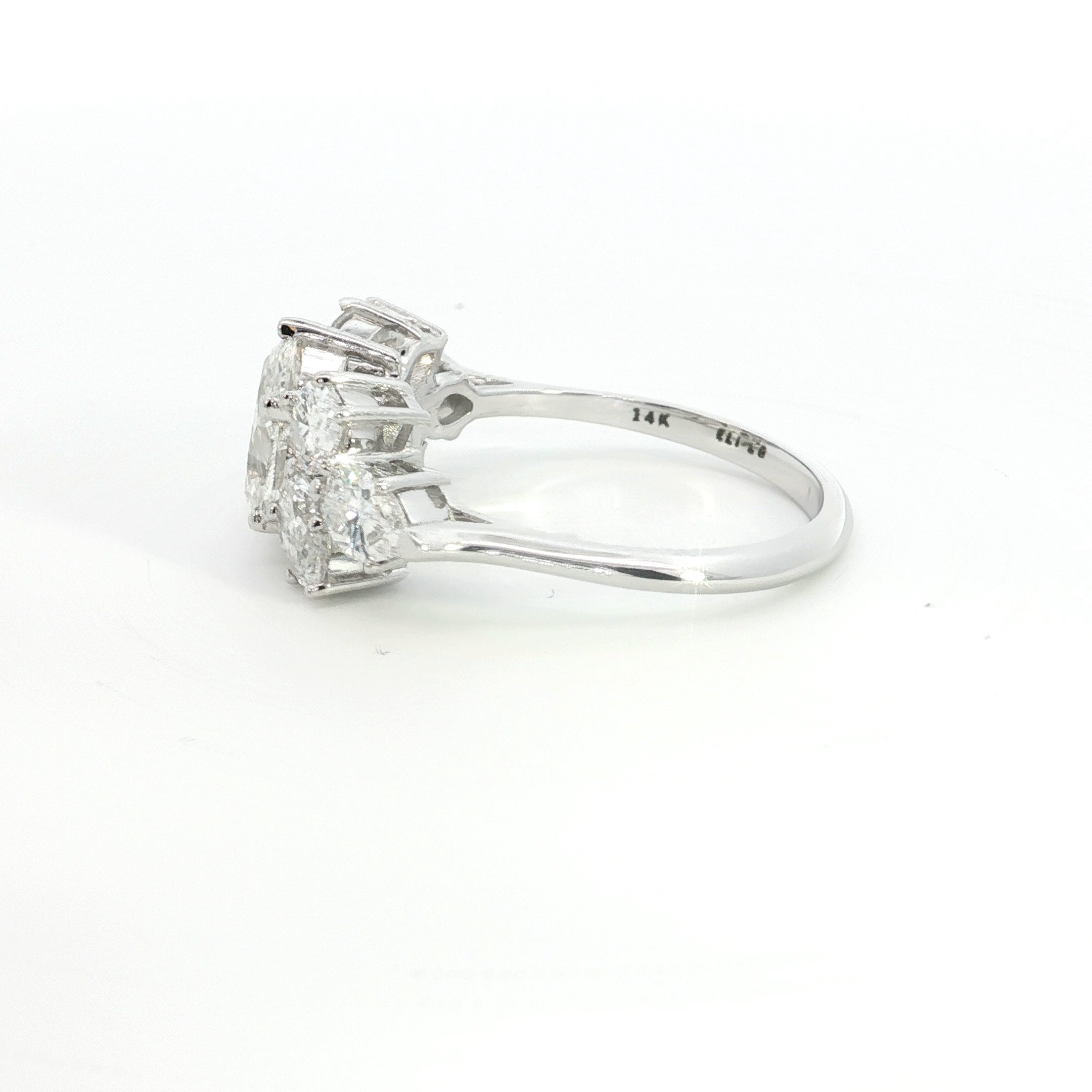 Multiple Pear Cut Lab grown Diamond Engagement Ring
