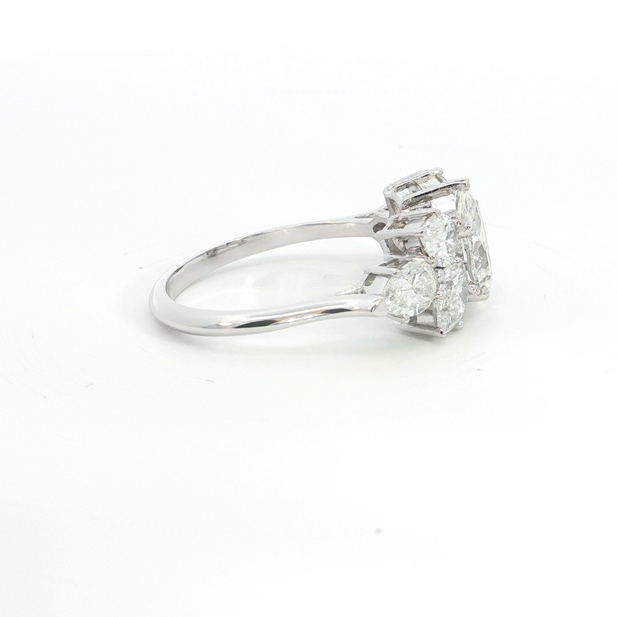 Multiple Pear Cut Lab grown Diamond Engagement Ring