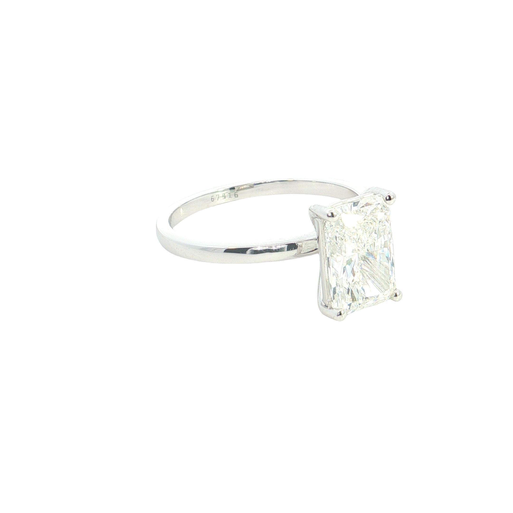 Radiant Cut Lab grown Diamond Classic Solitaire Engagement Ring