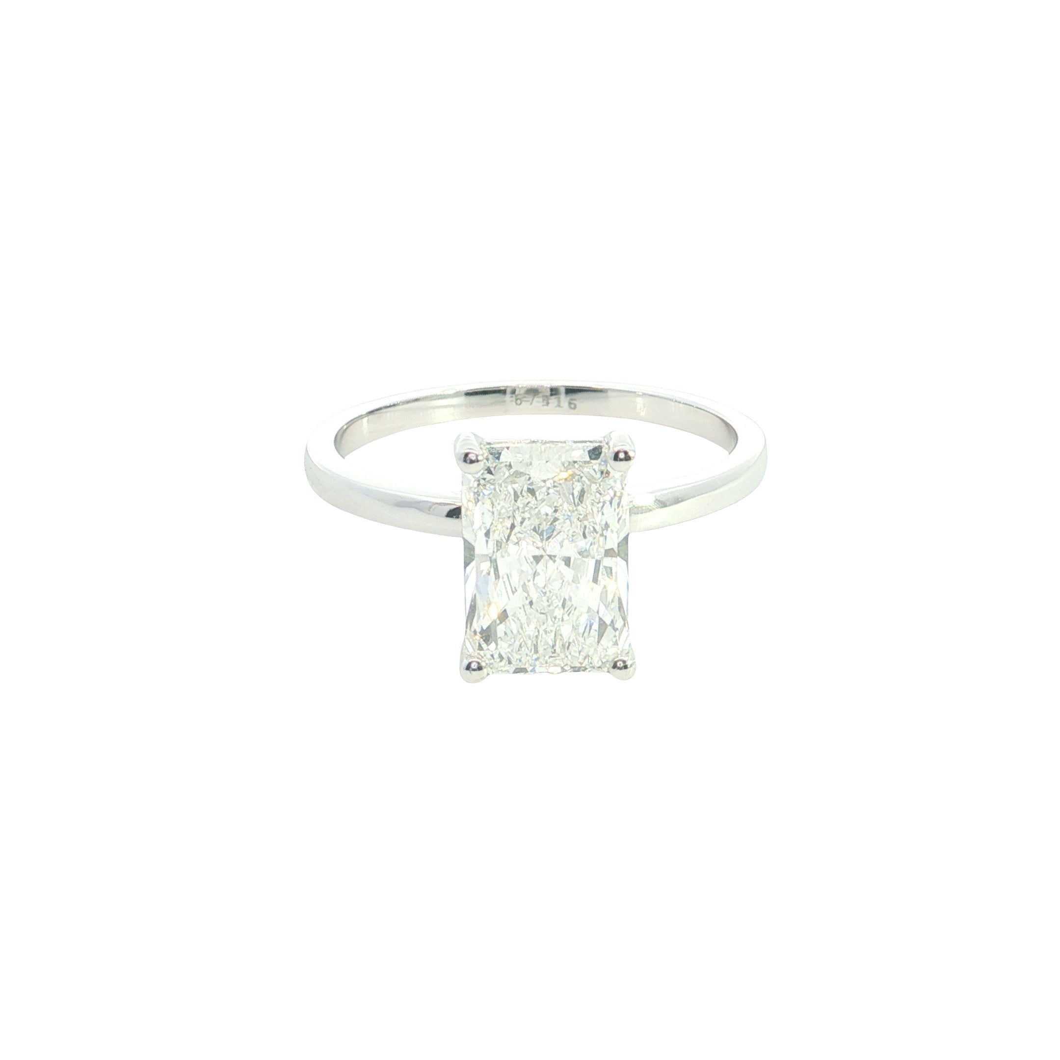Radiant Cut Lab grown Diamond Classic Solitaire Engagement Ring