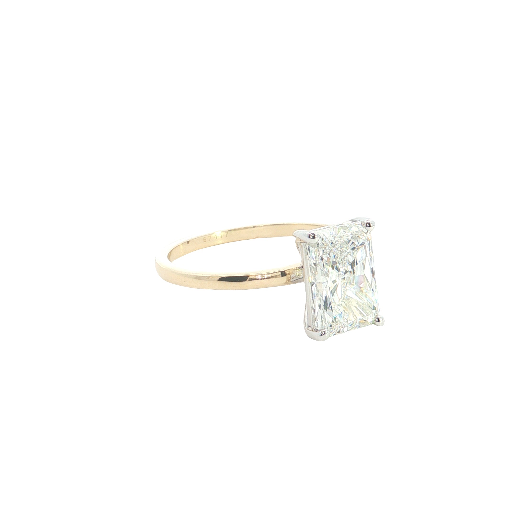 Radiant Cut Lab grown Diamond Classic Solitaire Engagement Ring