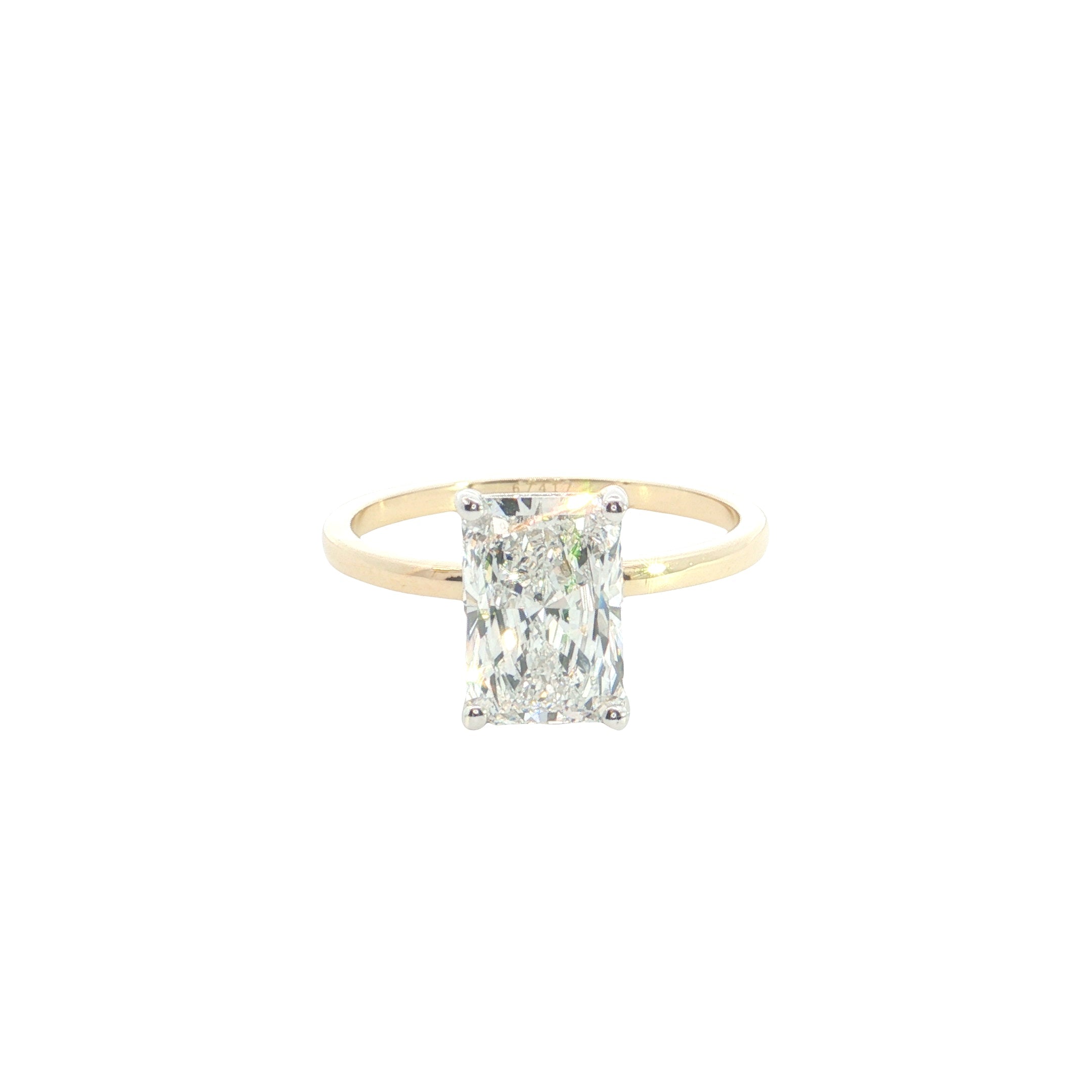Radiant Cut Lab grown Diamond Classic Solitaire Engagement Ring