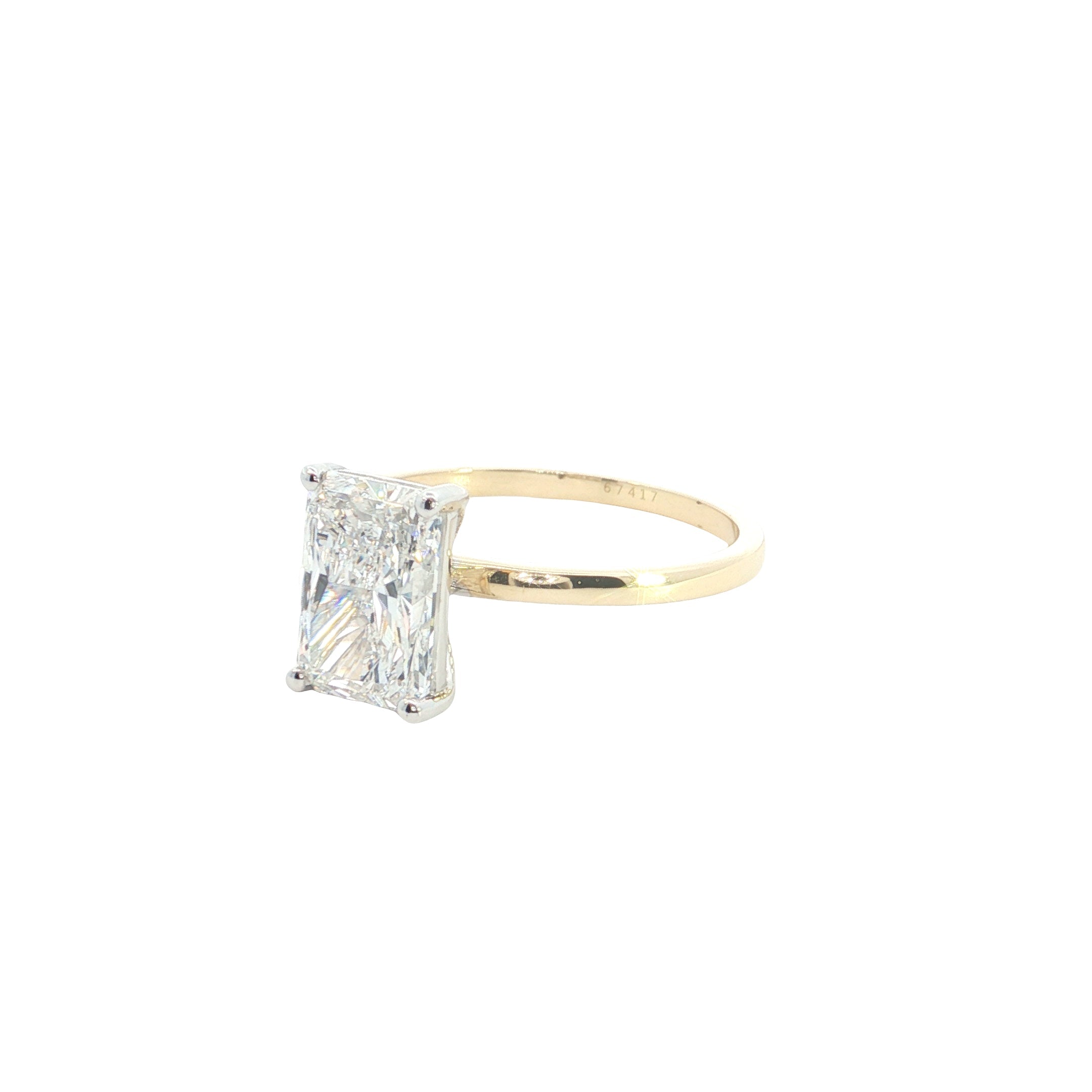 Radiant Cut Lab grown Diamond Classic Solitaire Engagement Ring