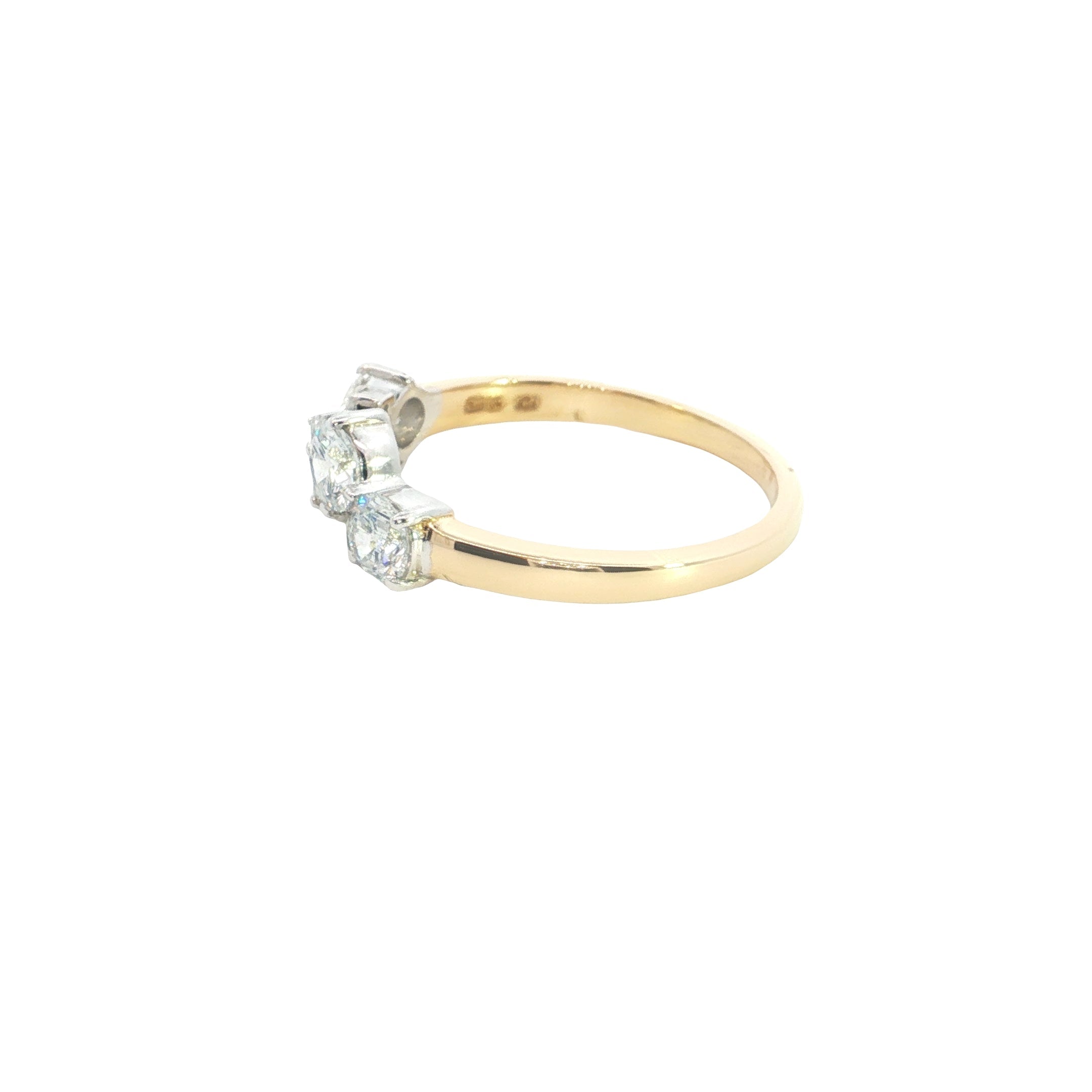 BAGUETTE  with round brilliant cut lab grown diamond  fashion ring band