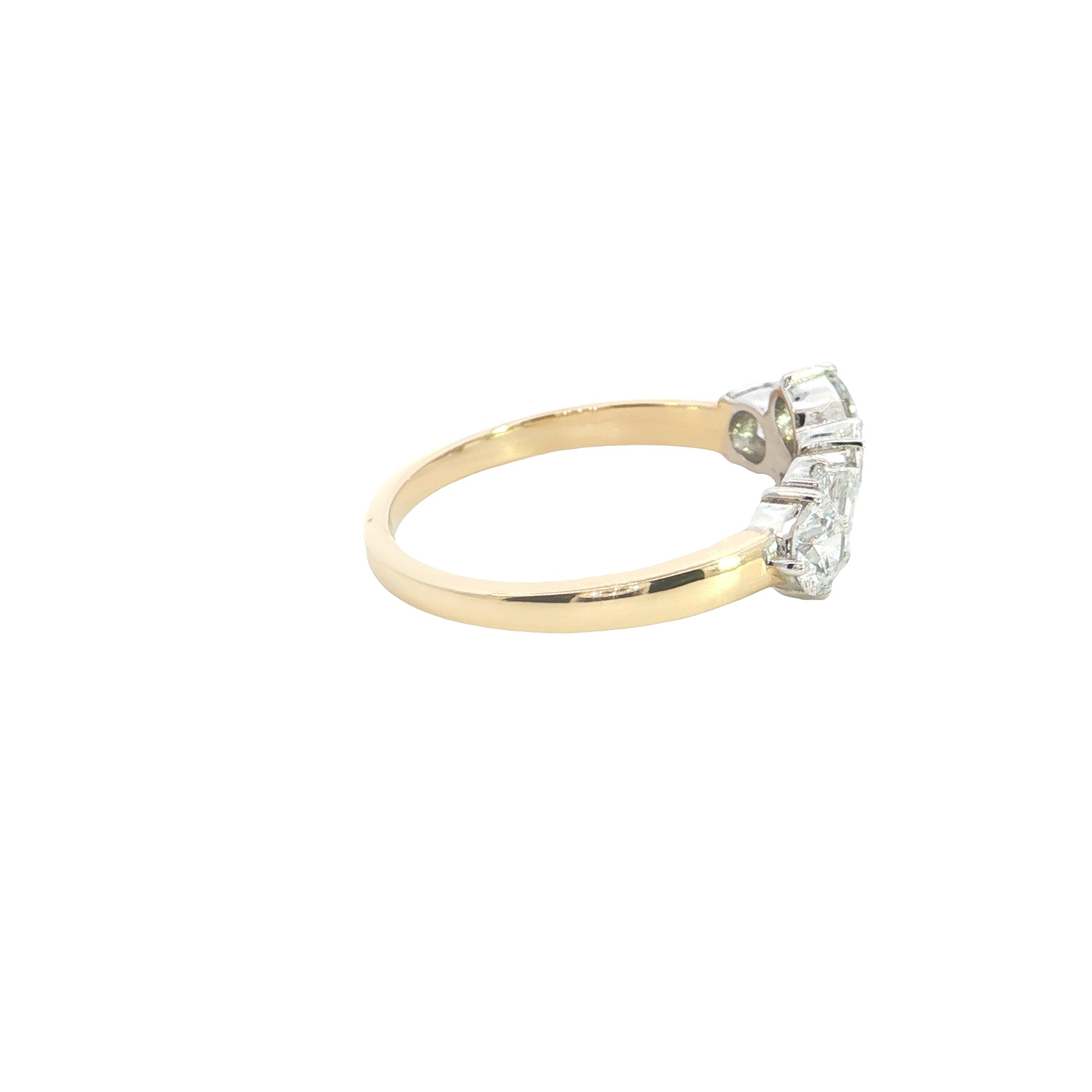 BAGUETTE  with round brilliant cut lab grown diamond  fashion ring band
