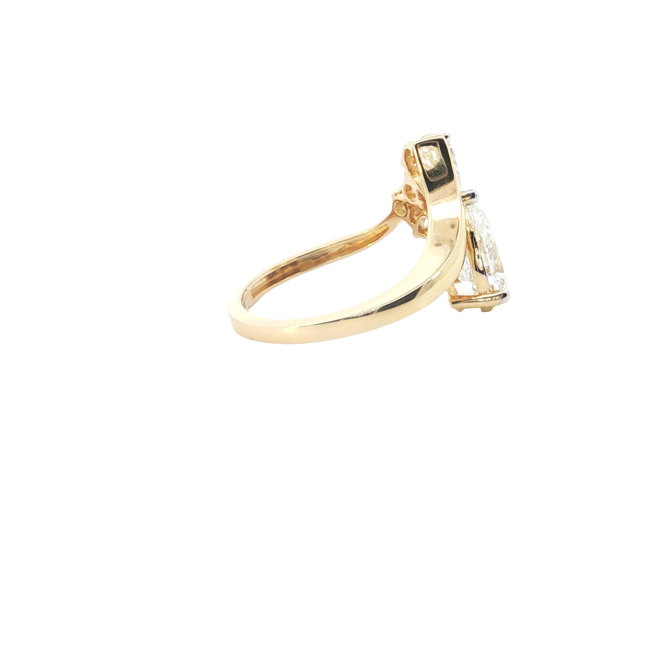 pear with marquise and round brilliant cut lab diamond fashion ring