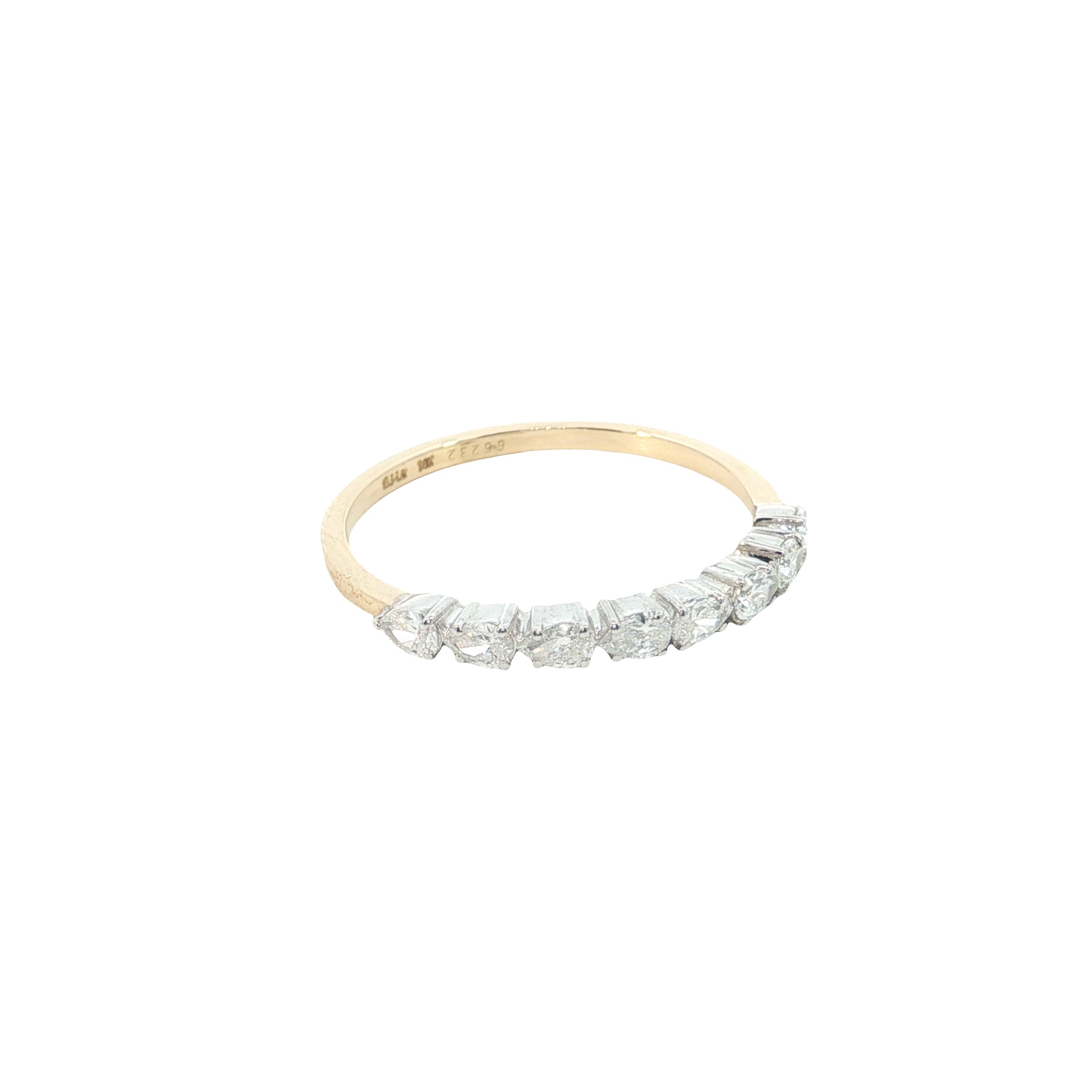 pear cut  Lab grown Diamond  half eternity band