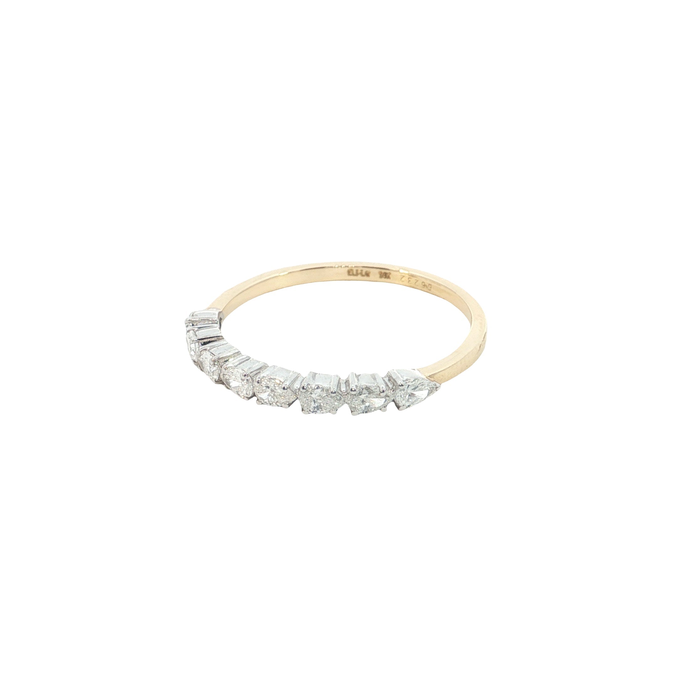 pear cut  Lab grown Diamond  half eternity band