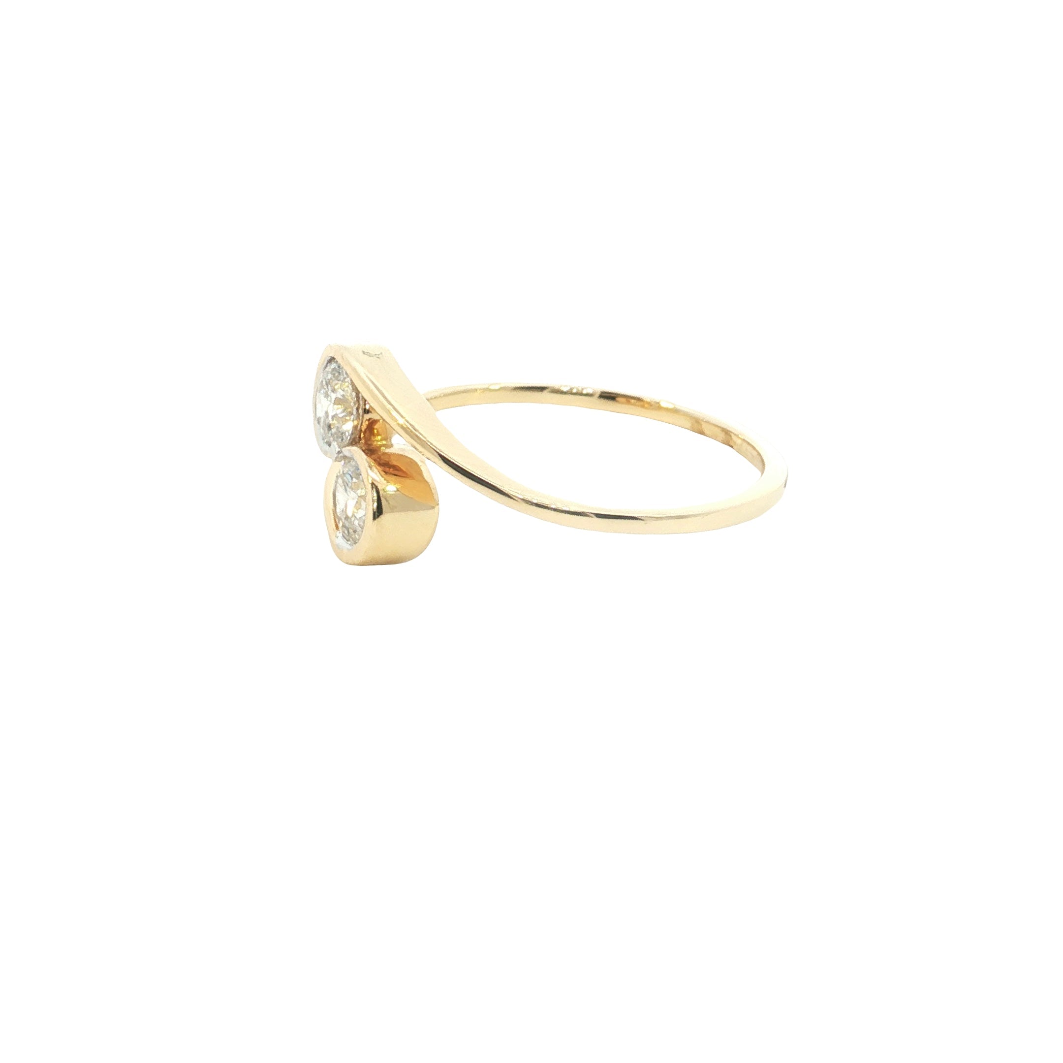 Round Brilliant cut  Lab grown Diamond  two stone Fashion Ring