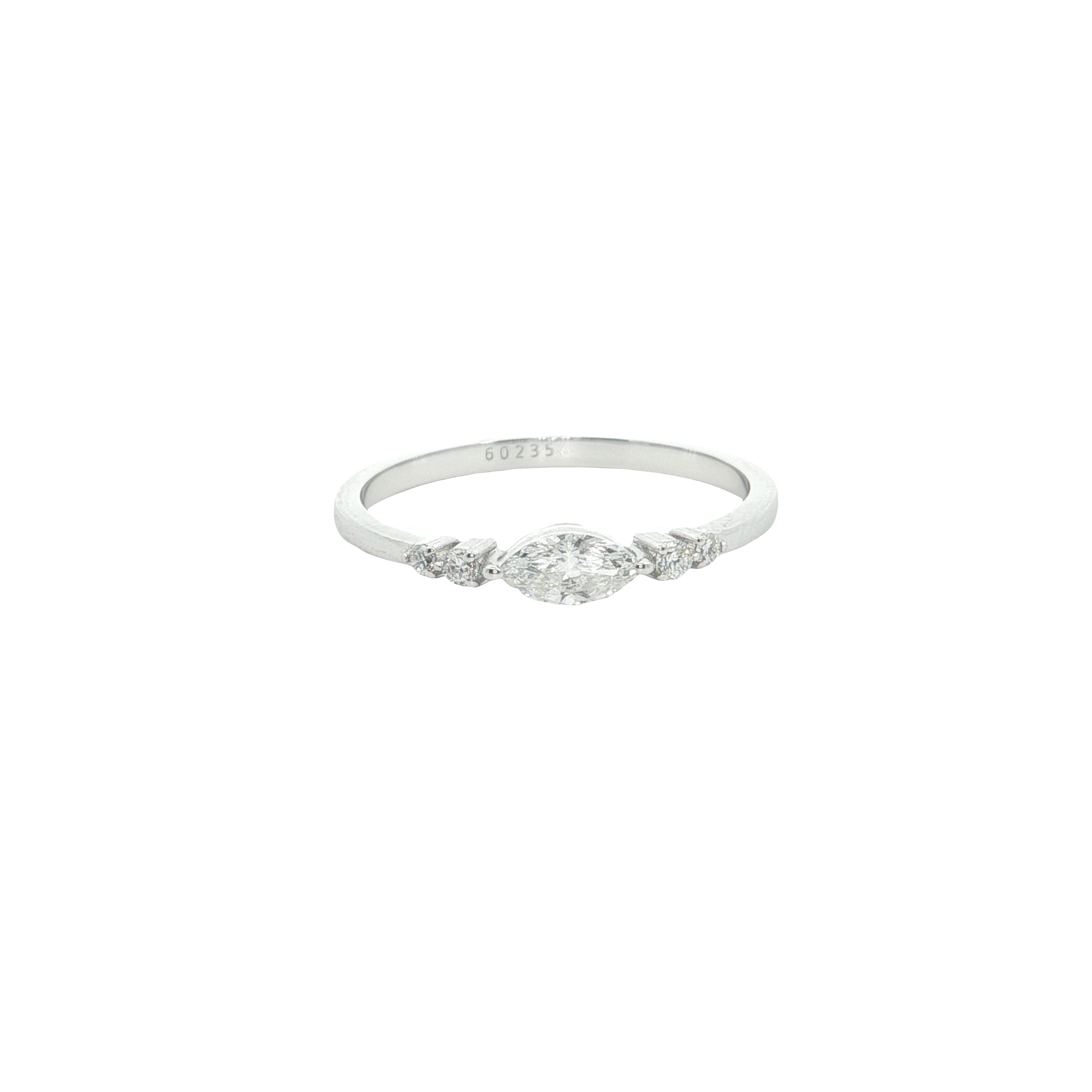 marquise and round brilliant cut  Lab grown Diamond  wedding Ring band
