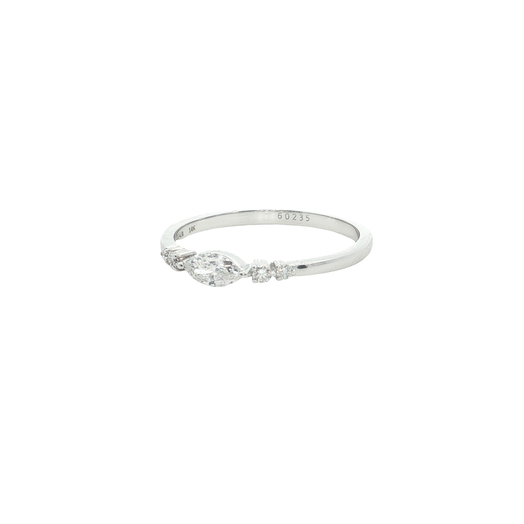 marquise and round brilliant cut  Lab grown Diamond  wedding Ring band