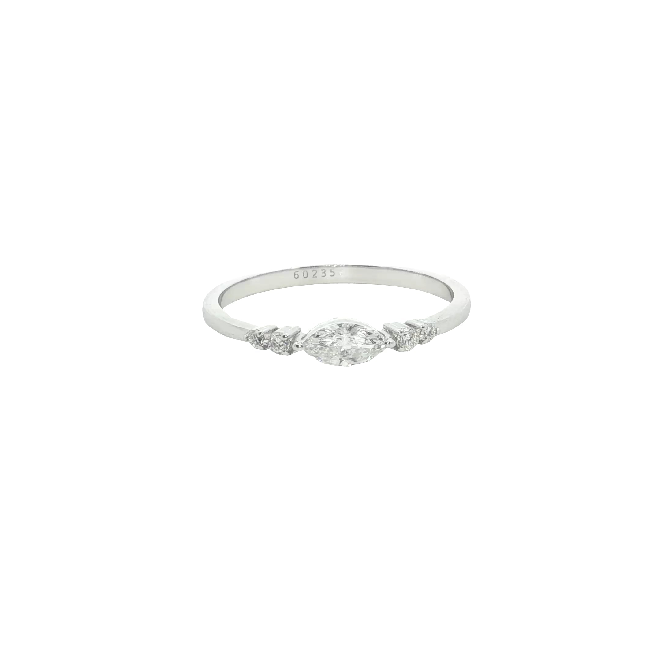 marquise and round brilliant cut  Lab grown Diamond  wedding Ring band