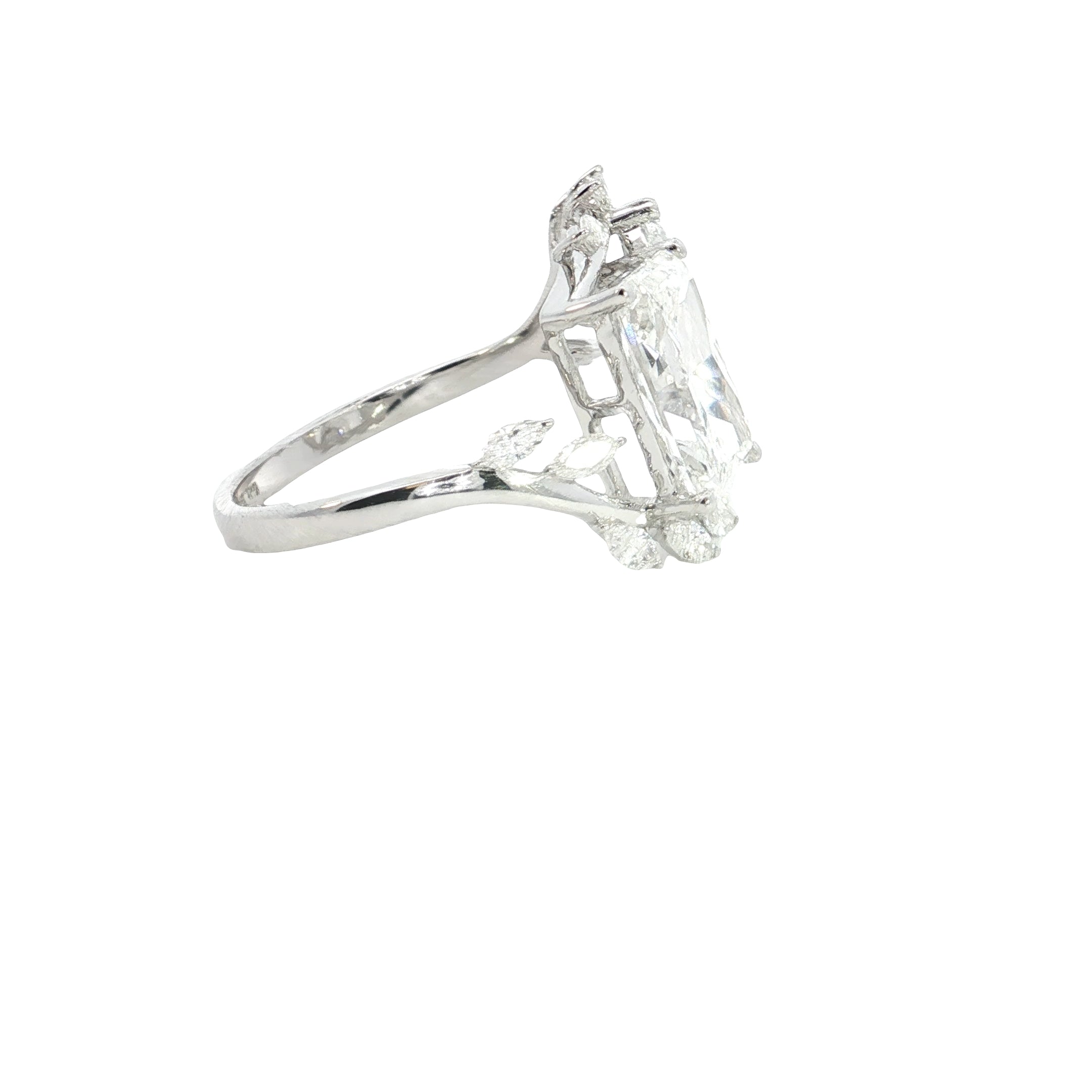 adiant and marquise Cut Lab grown Diamond Two Stone Ring engagement ring