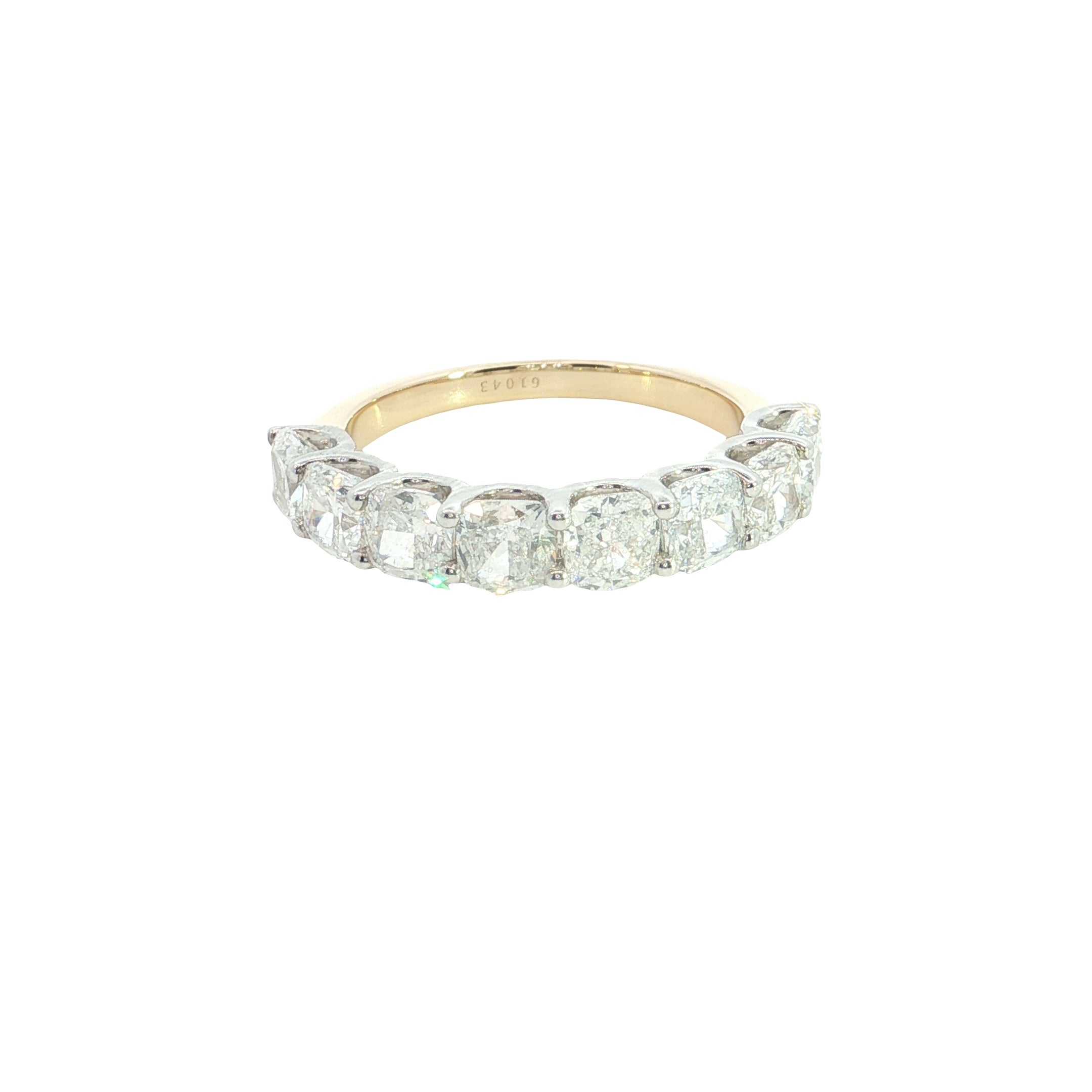 cushion cut lab grown diamond half eternity stackable ring band