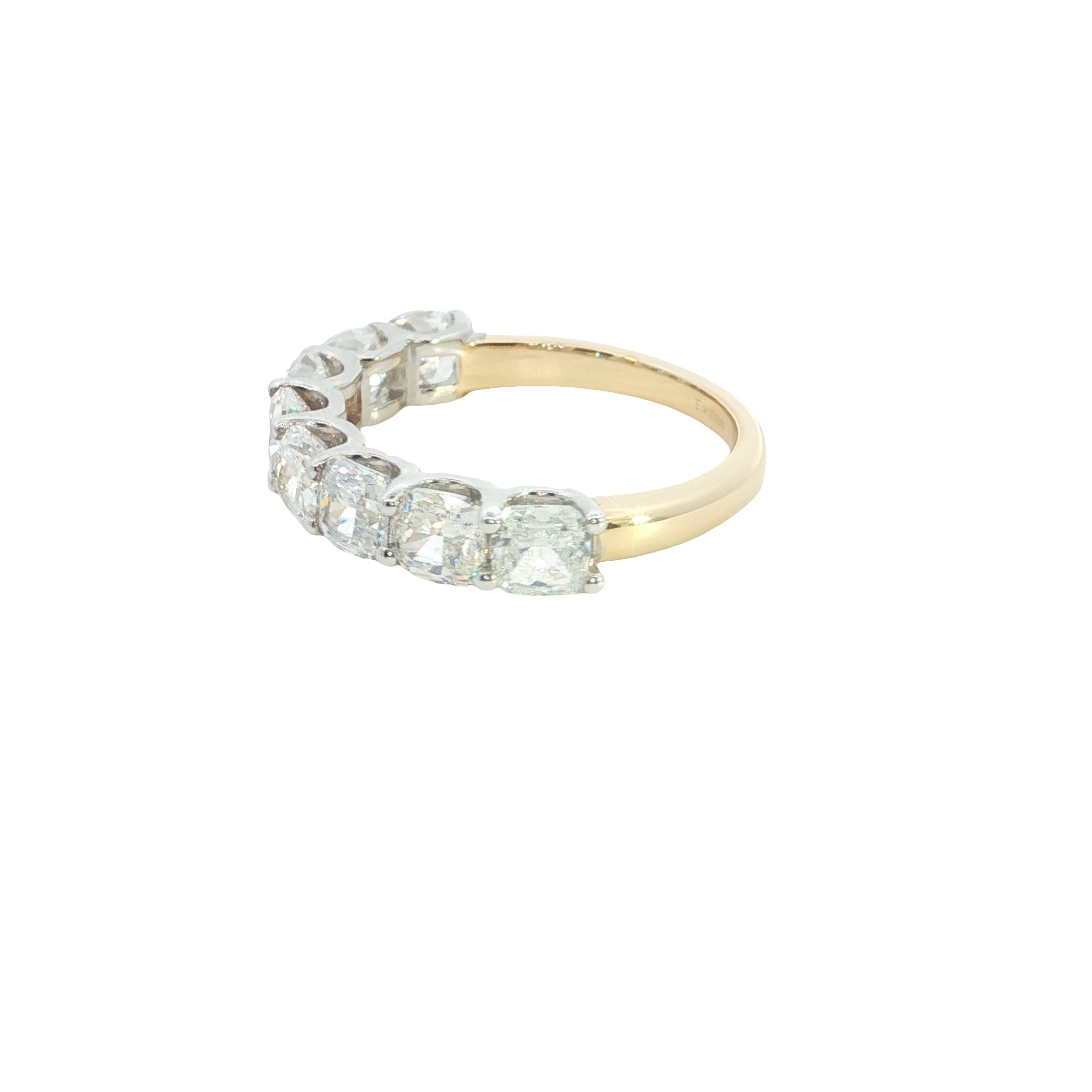 cushion cut lab grown diamond half eternity stackable ring band