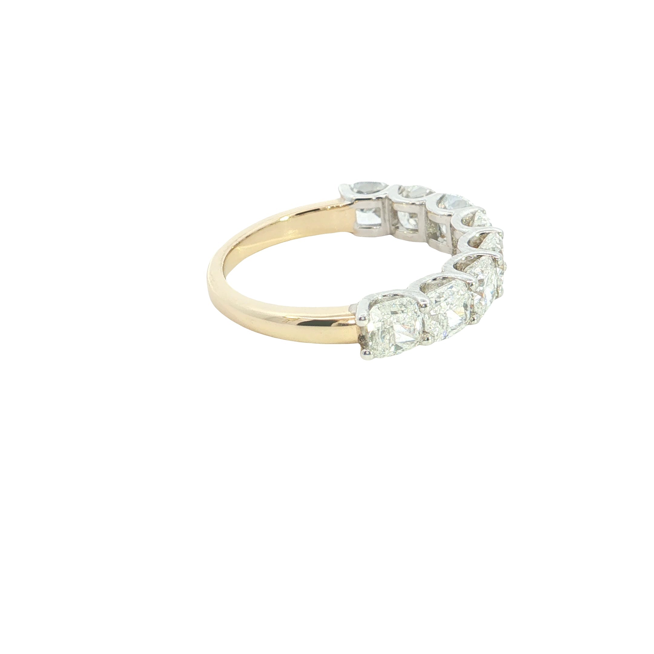cushion cut lab grown diamond half eternity stackable ring band