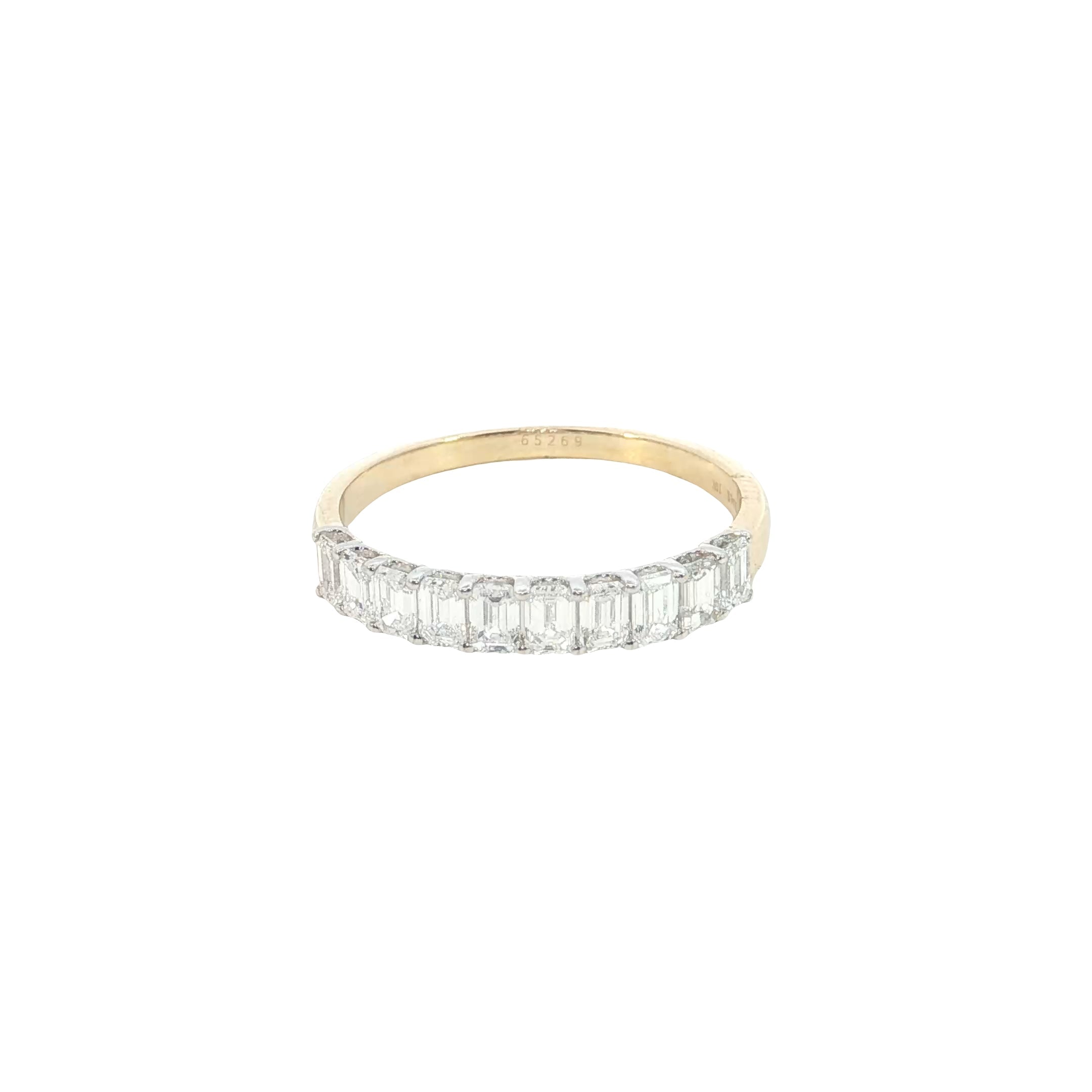 emerald cut  Lab grown Diamond  half eternity band