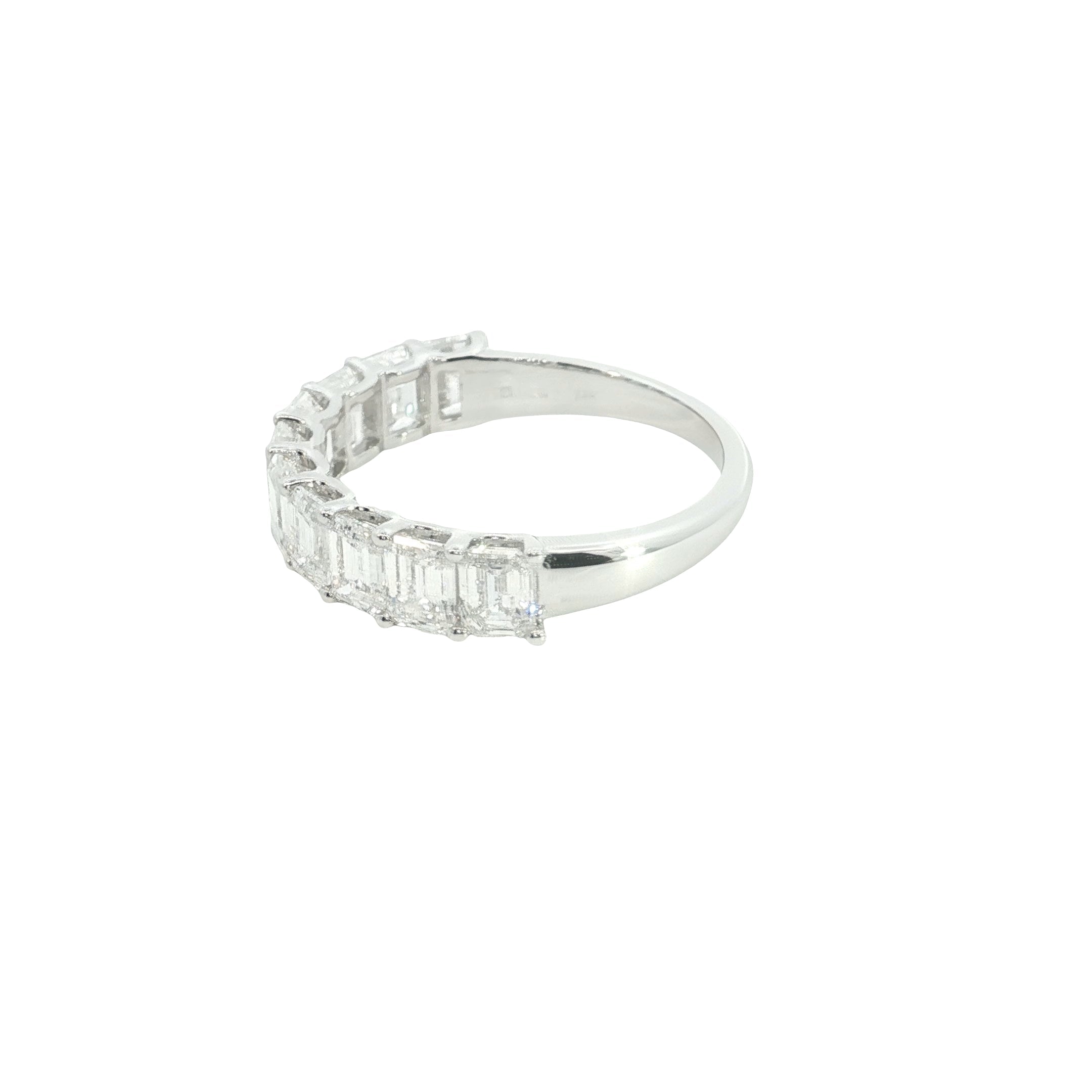 emerald cut  Lab grown Diamond  half eternity band