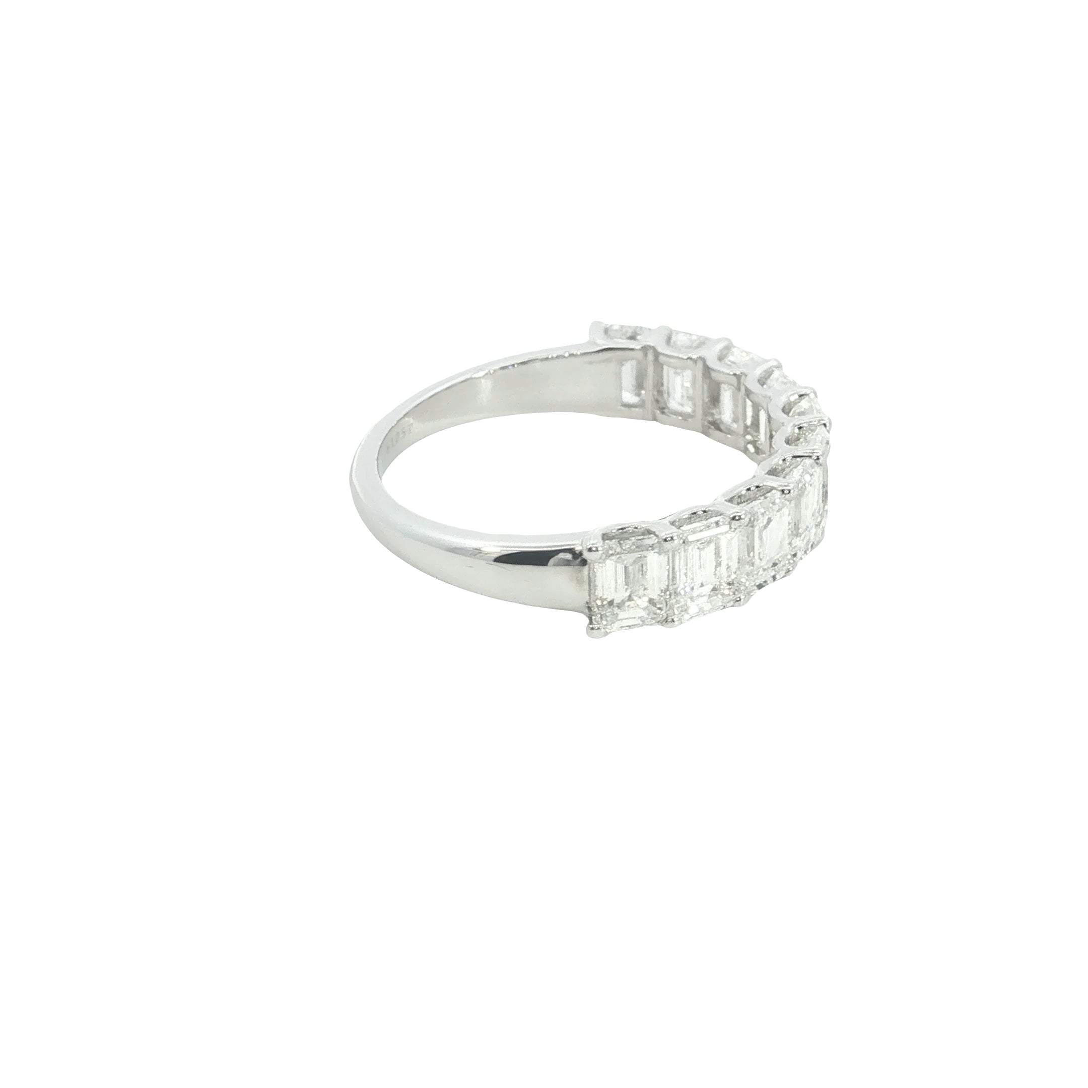 emerald cut  Lab grown Diamond  half eternity band