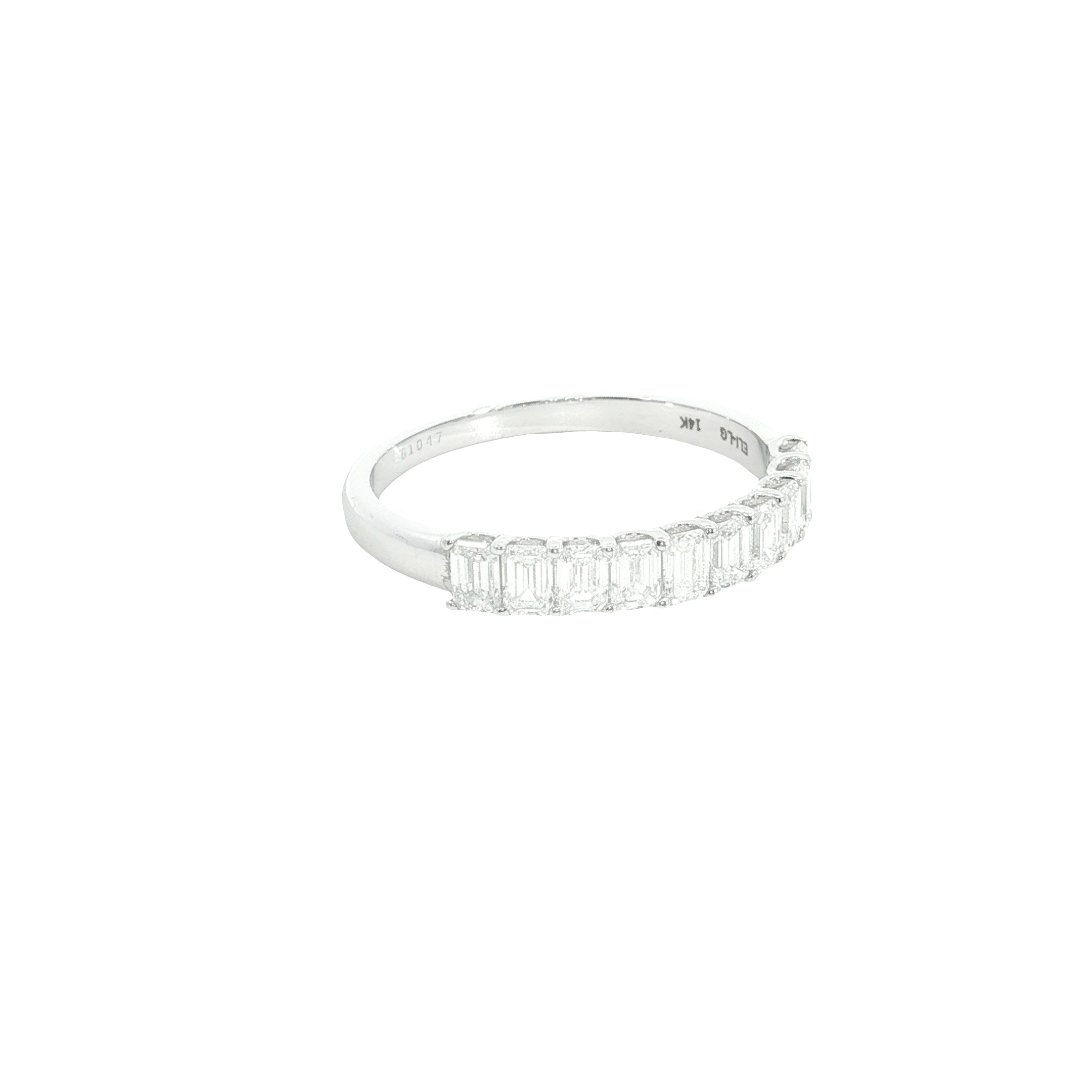 emerald cut  Lab grown Diamond  half eternity band