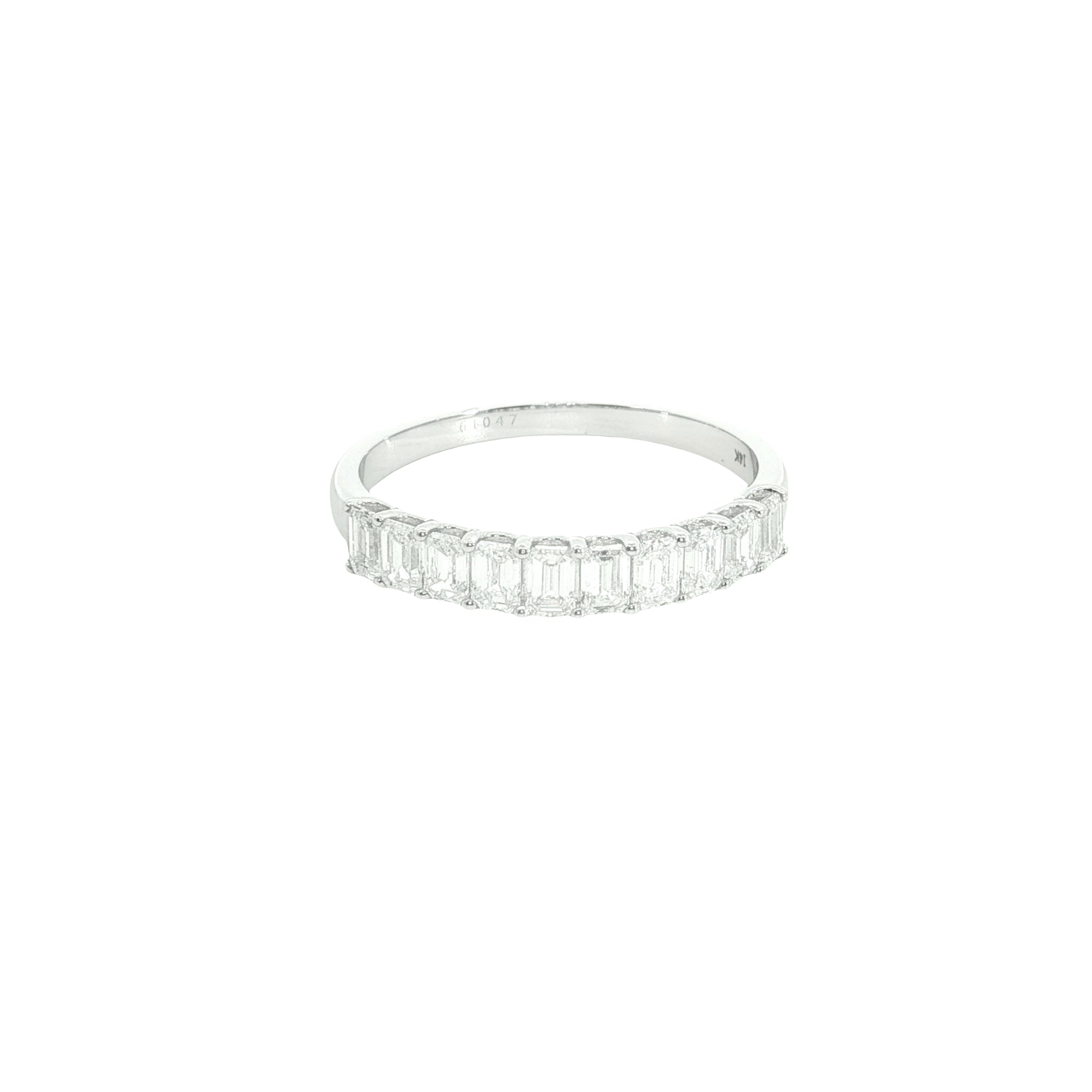 emerald cut  Lab grown Diamond  half eternity band