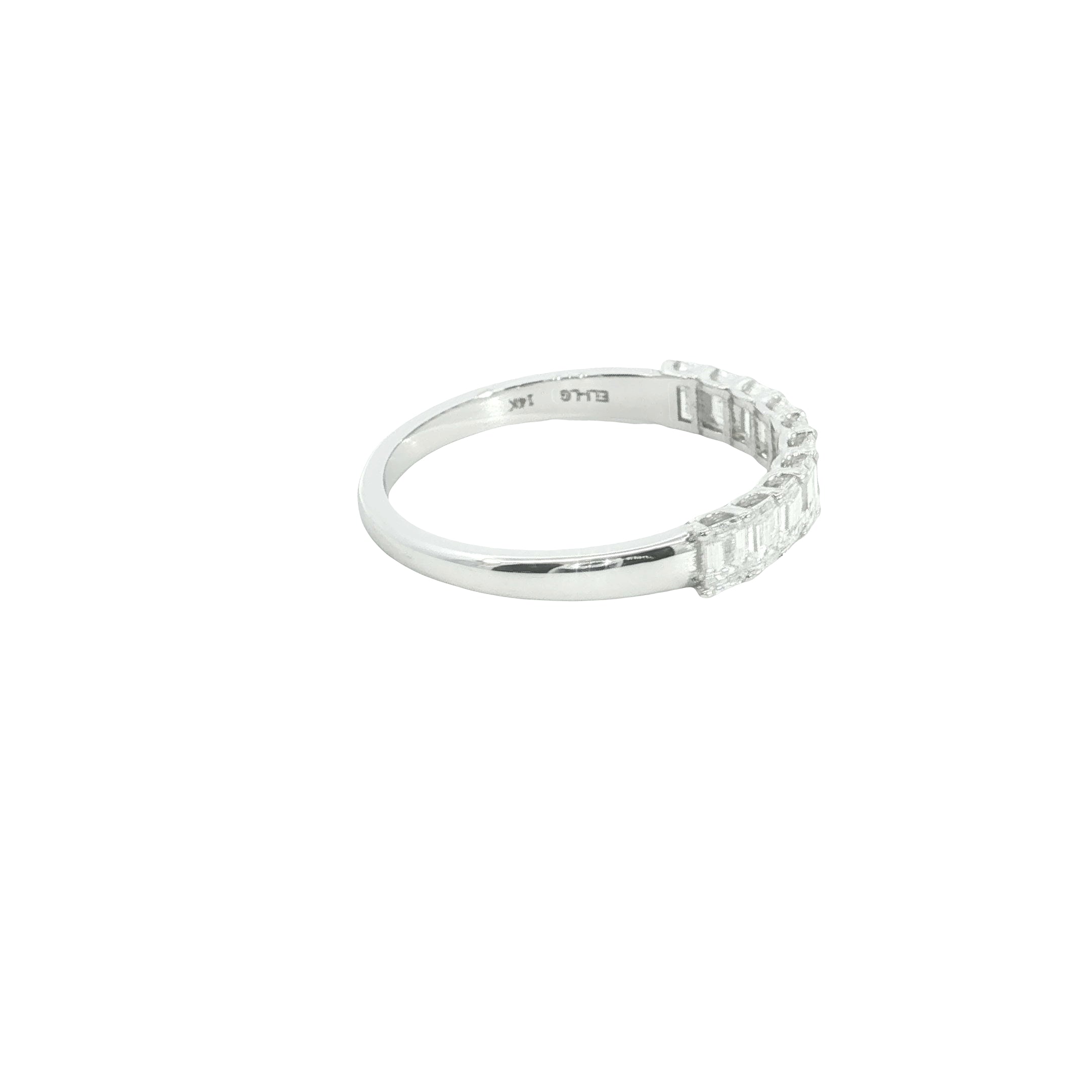 emerald cut  Lab grown Diamond  half eternity band