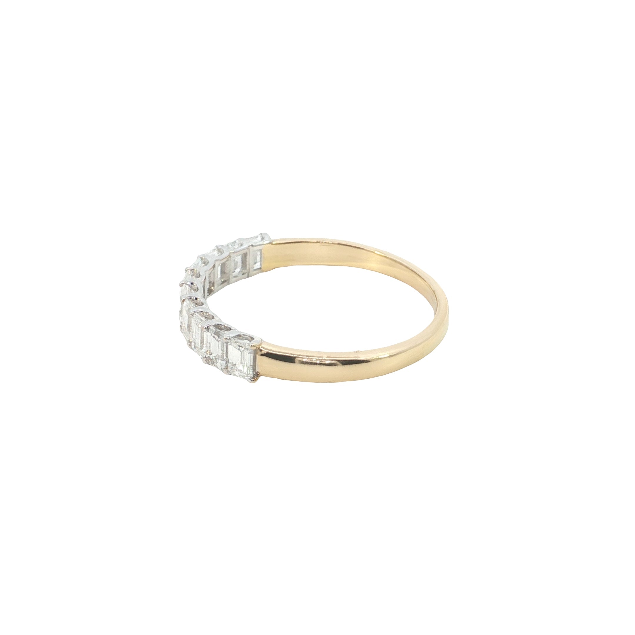 emerald cut  Lab grown Diamond  half eternity band