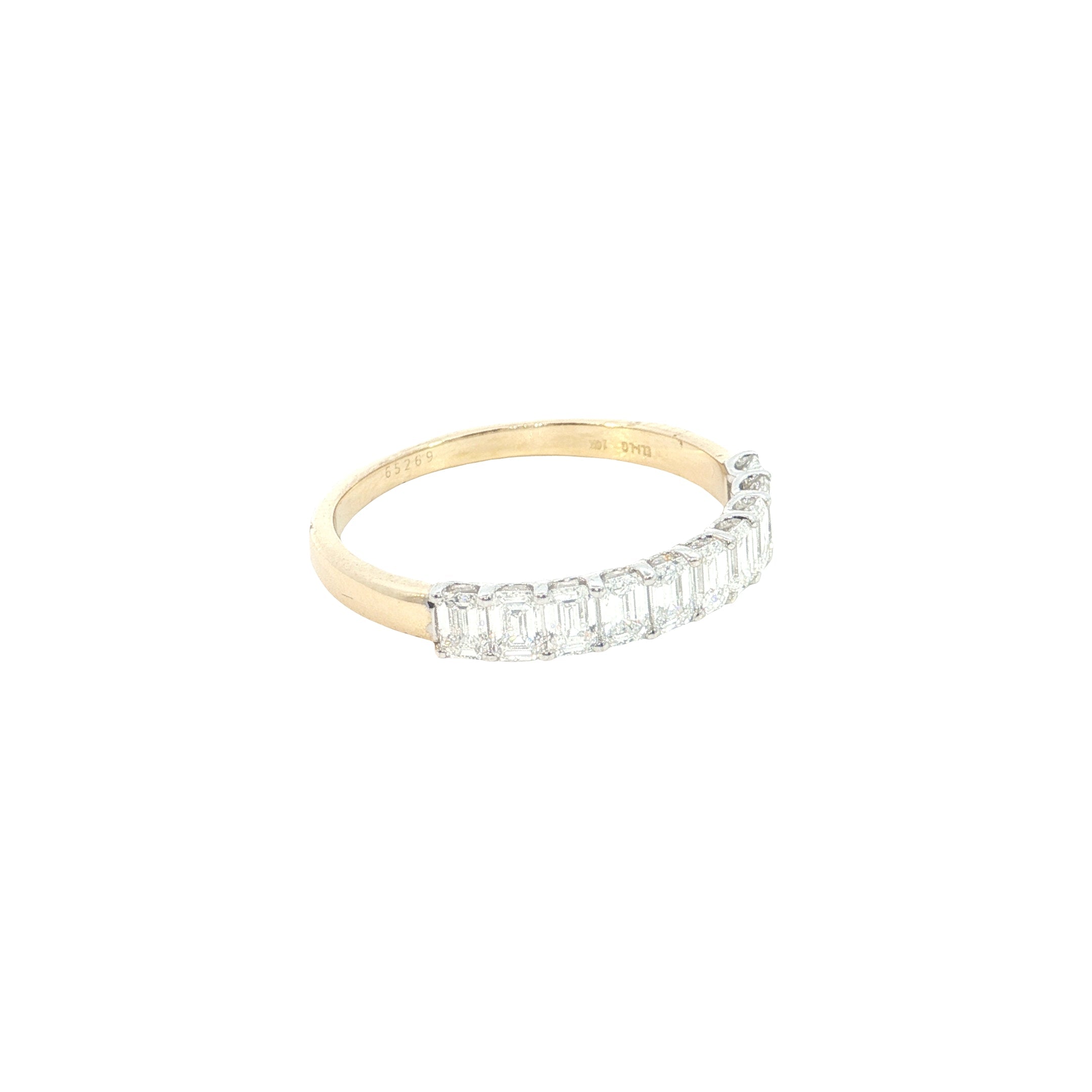emerald cut  Lab grown Diamond  half eternity band
