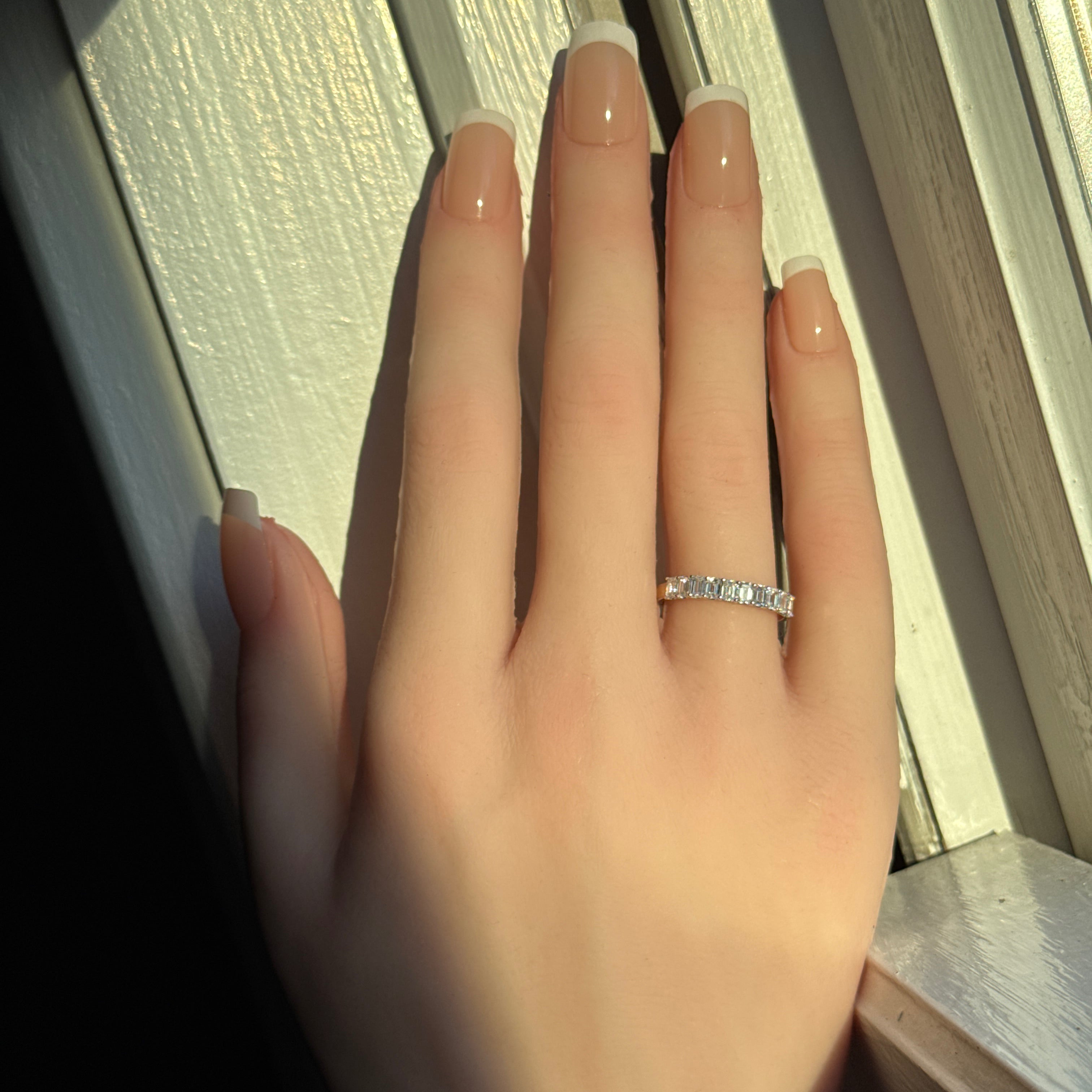 emerald cut  Lab grown Diamond  half eternity band