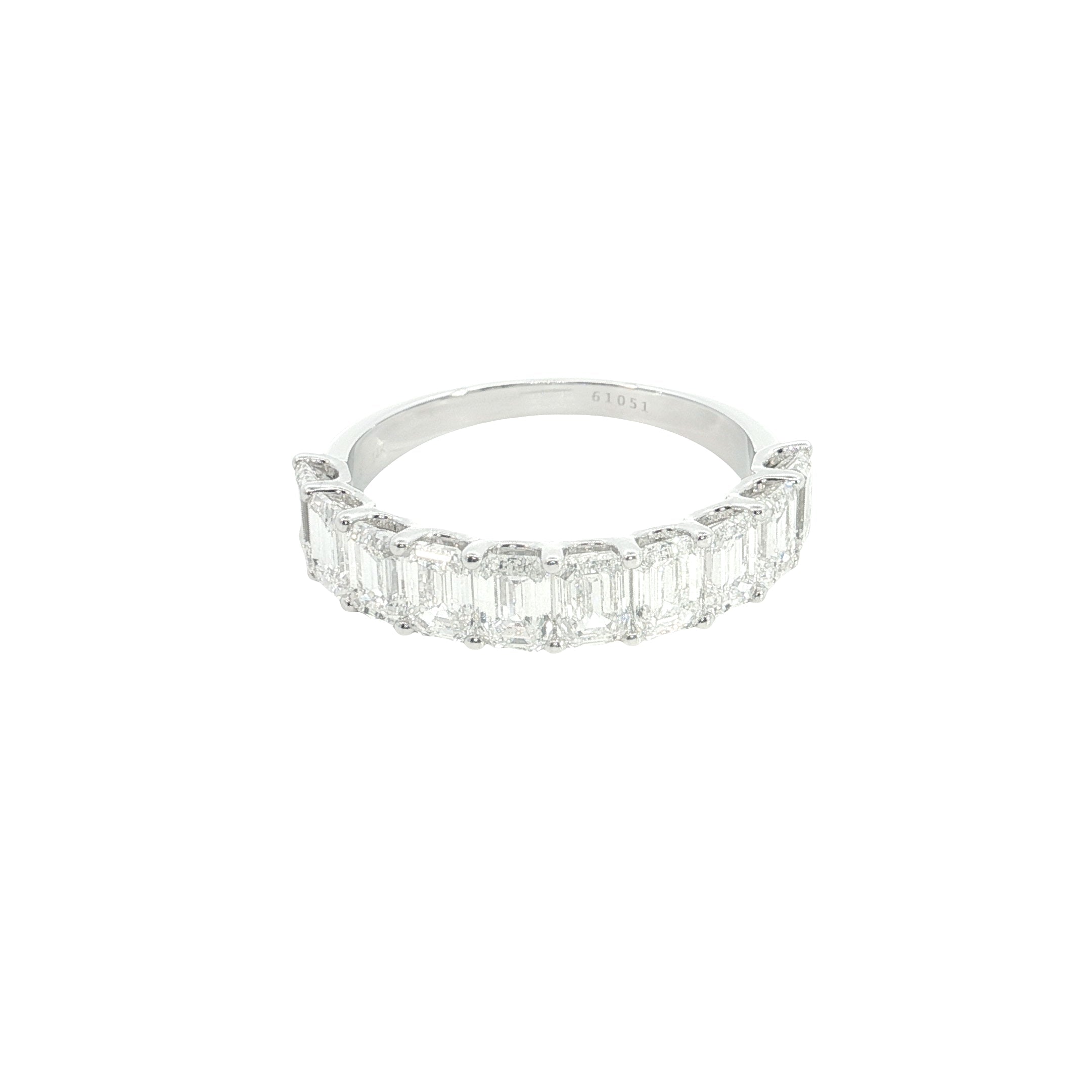 emerald cut  Lab grown Diamond  half eternity band