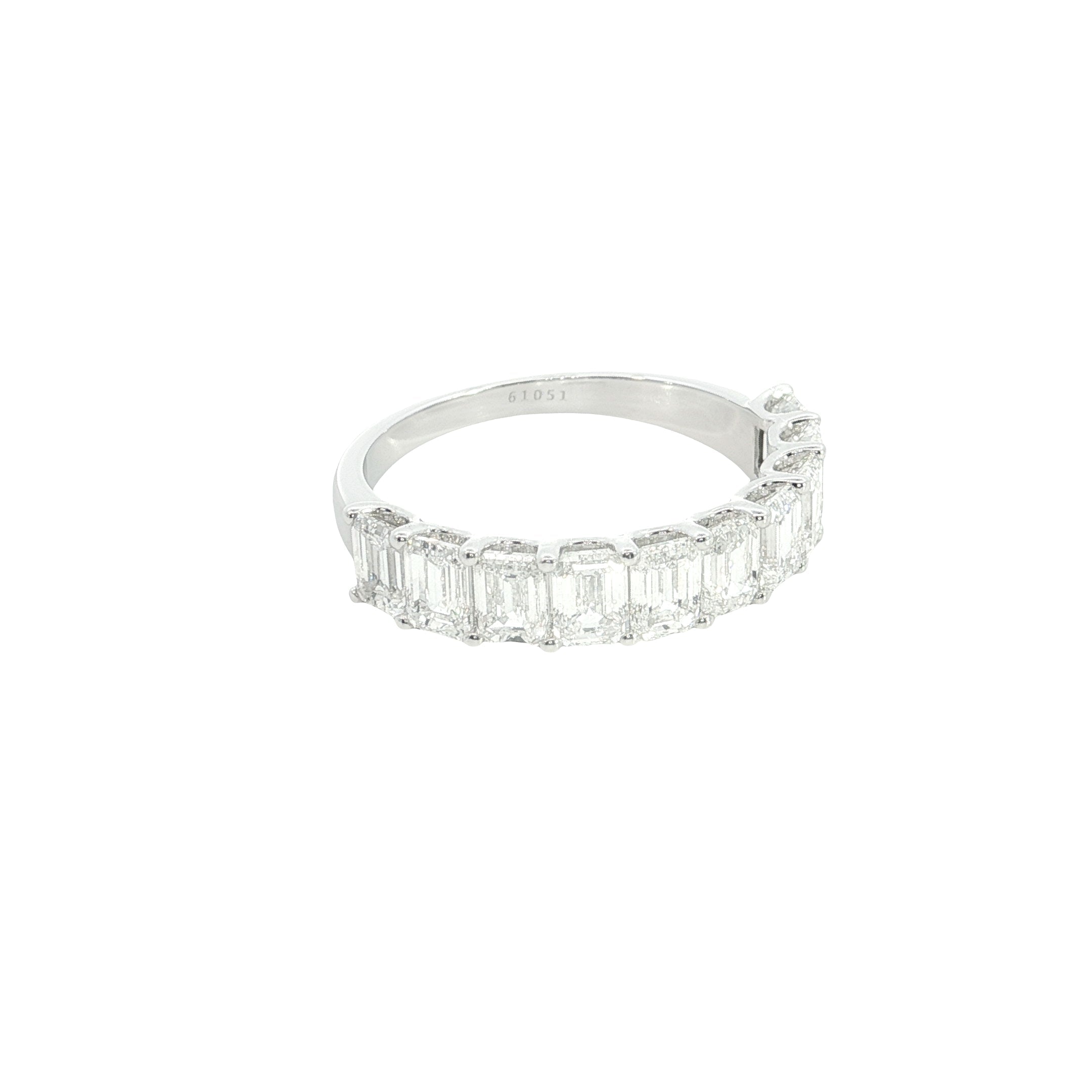 emerald cut  Lab grown Diamond  half eternity band