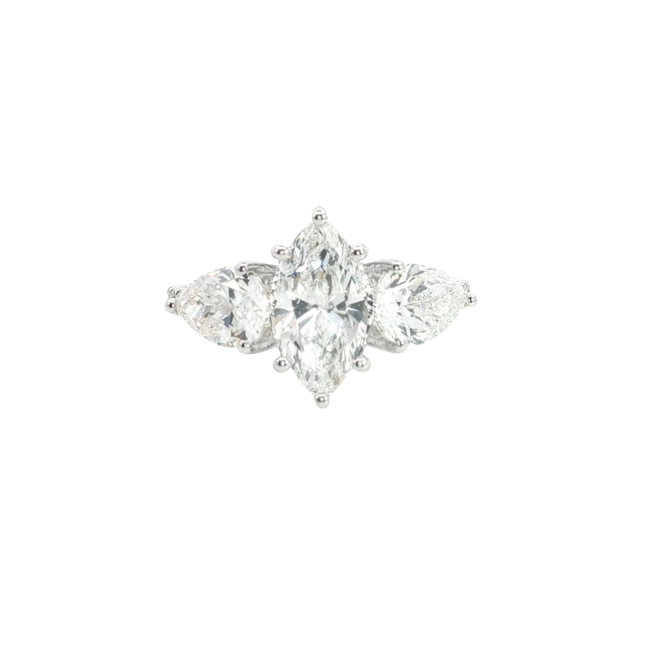 marquise and pear with brilliant cut  Lab grown Diamond  wedding / engagement ring