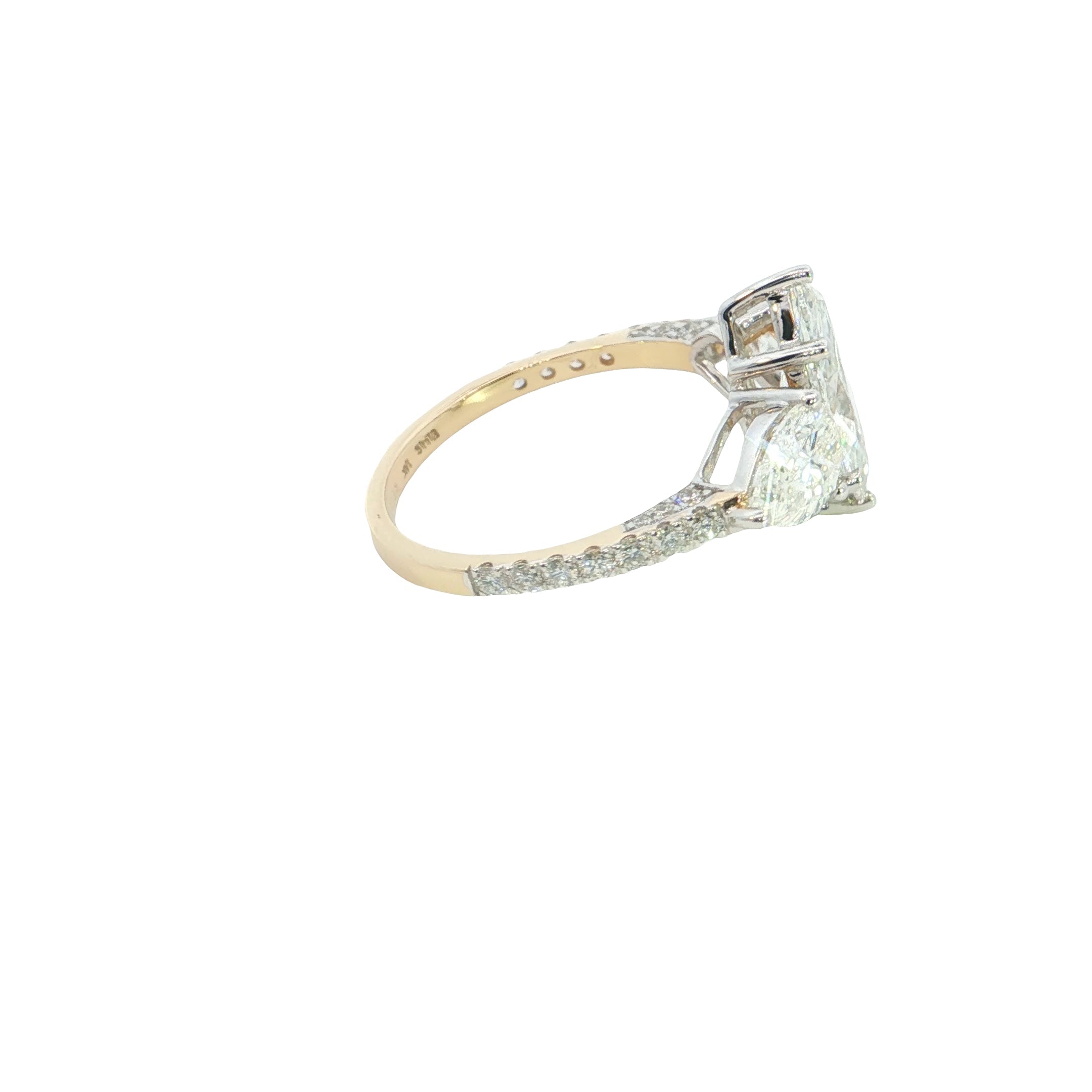 marquise and pear with brilliant cut  Lab grown Diamond  wedding / engagement ring