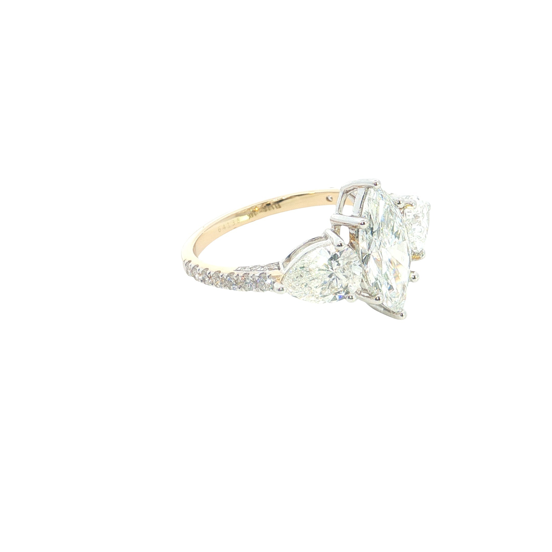 marquise and pear with brilliant cut  Lab grown Diamond  wedding / engagement ring