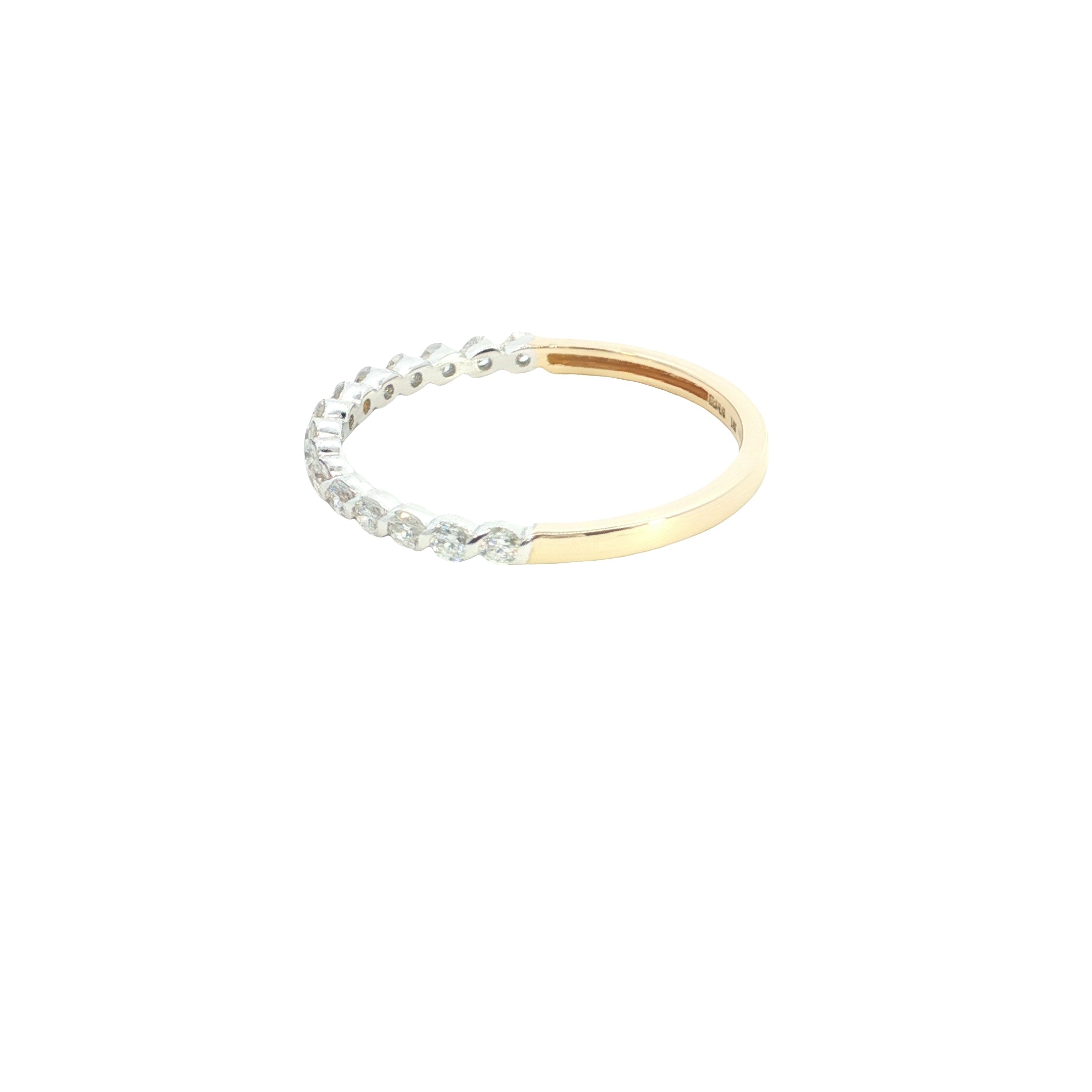 Round Brilliant Cut Lab grown Diamond with Bezel set Eternity Band