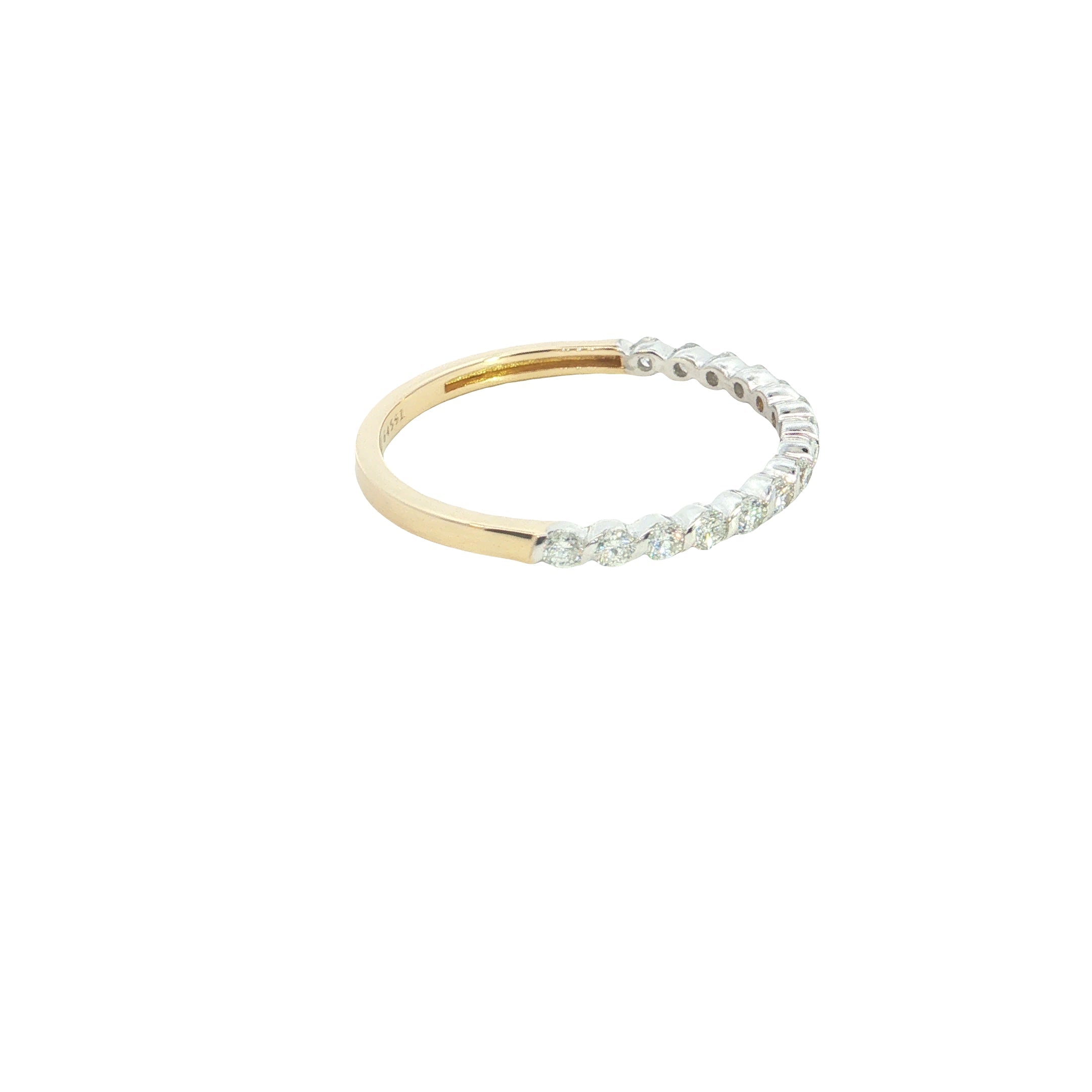 Round Brilliant Cut Lab grown Diamond with Bezel set Eternity Band