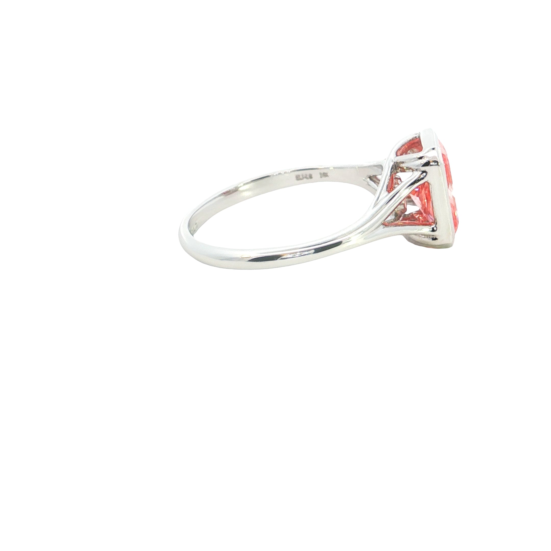 intanse pink Radiant Cut  color Lab grown Diamond Classic Solitaire Engagement Ring