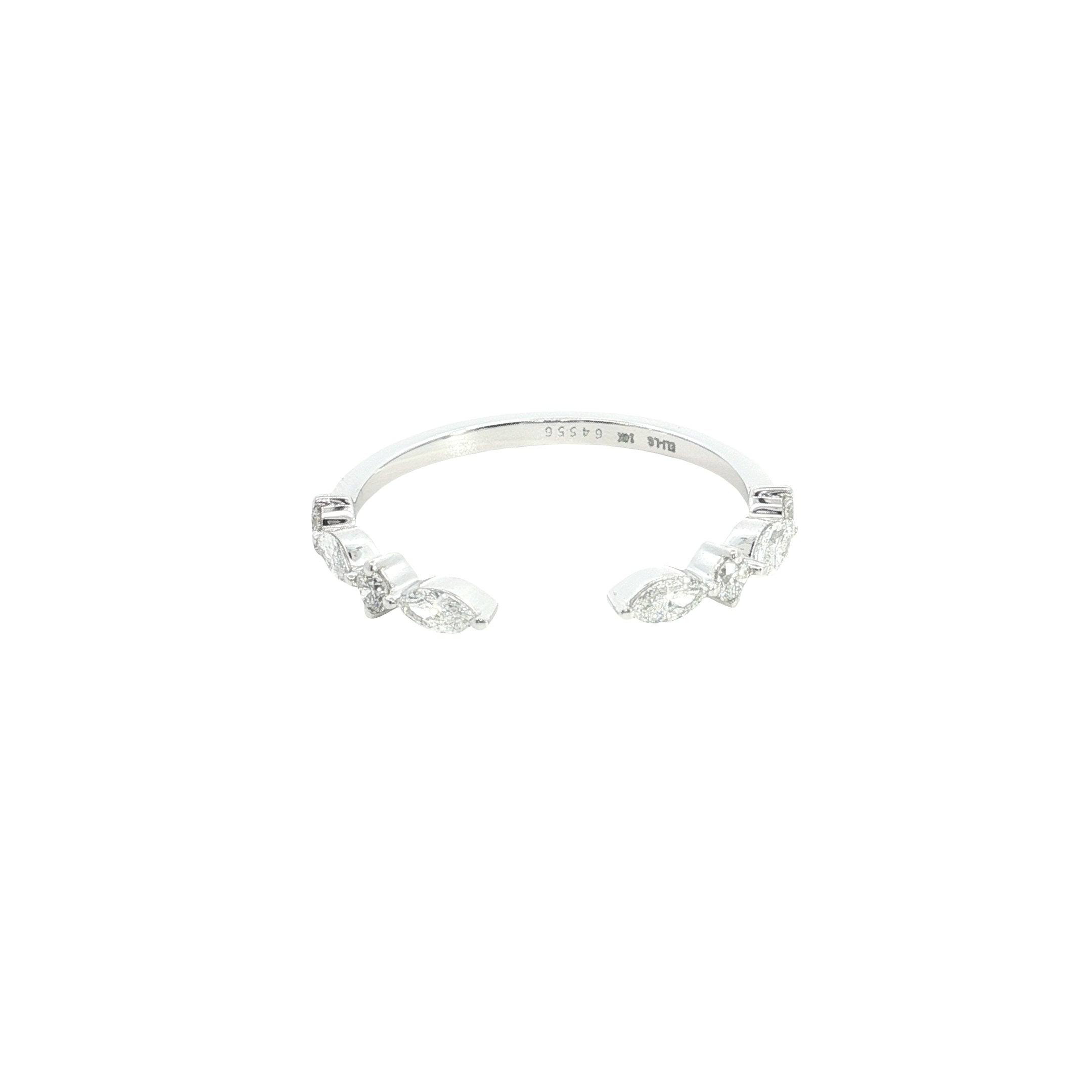 marquise and round brilliant cut  Lab grown Diamond stackable wedding Ring band