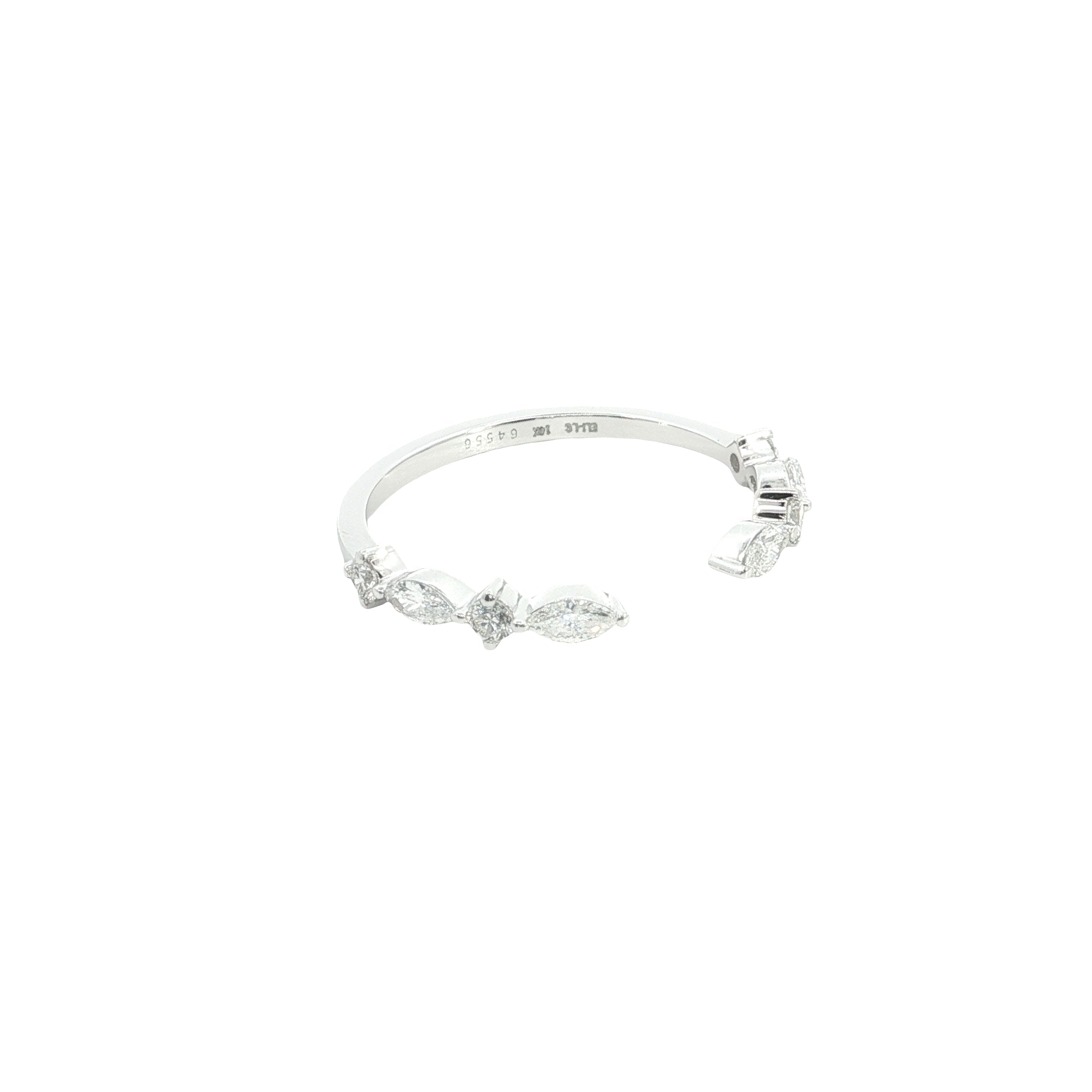 marquise and round brilliant cut  Lab grown Diamond stackable wedding Ring band