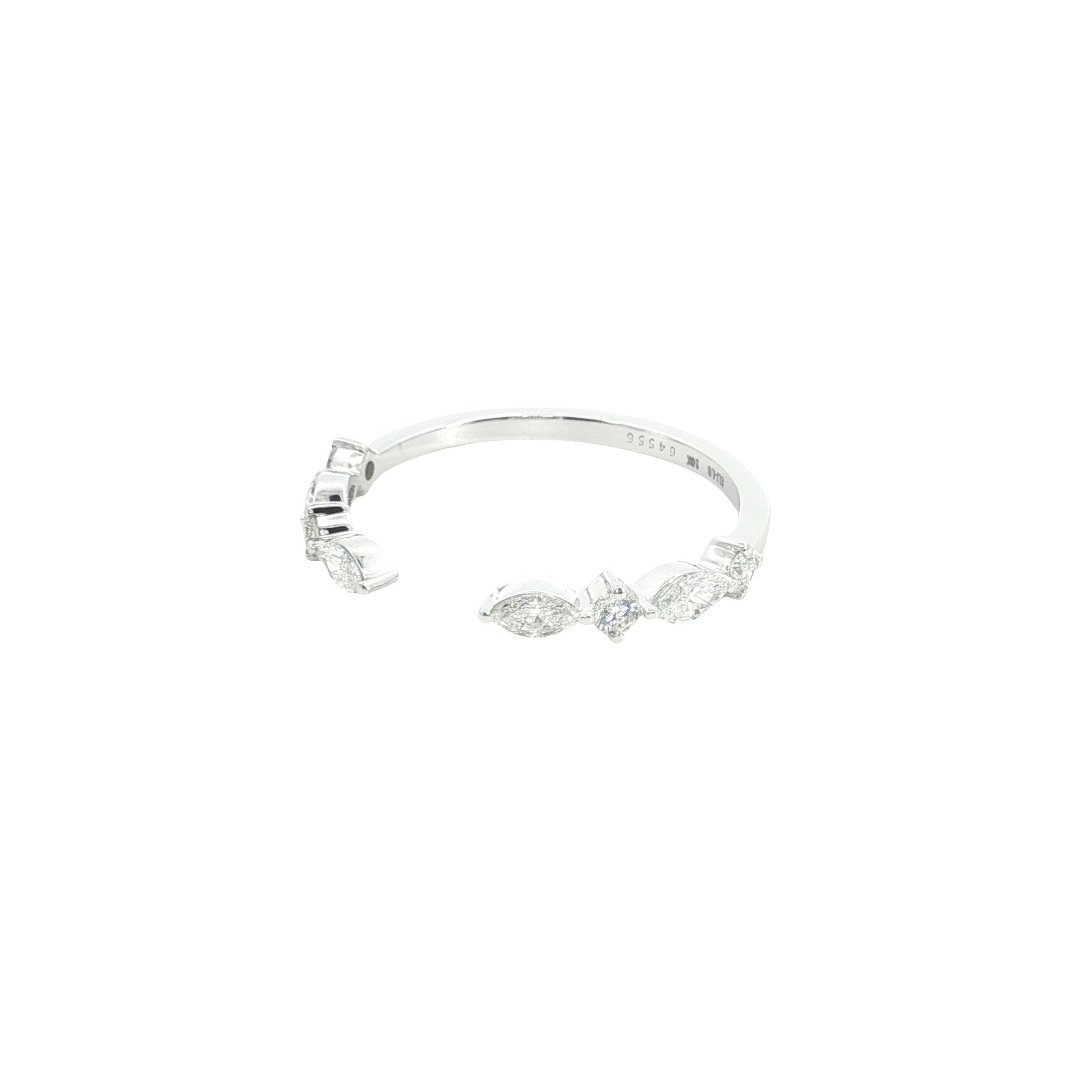 marquise and round brilliant cut  Lab grown Diamond stackable wedding Ring band
