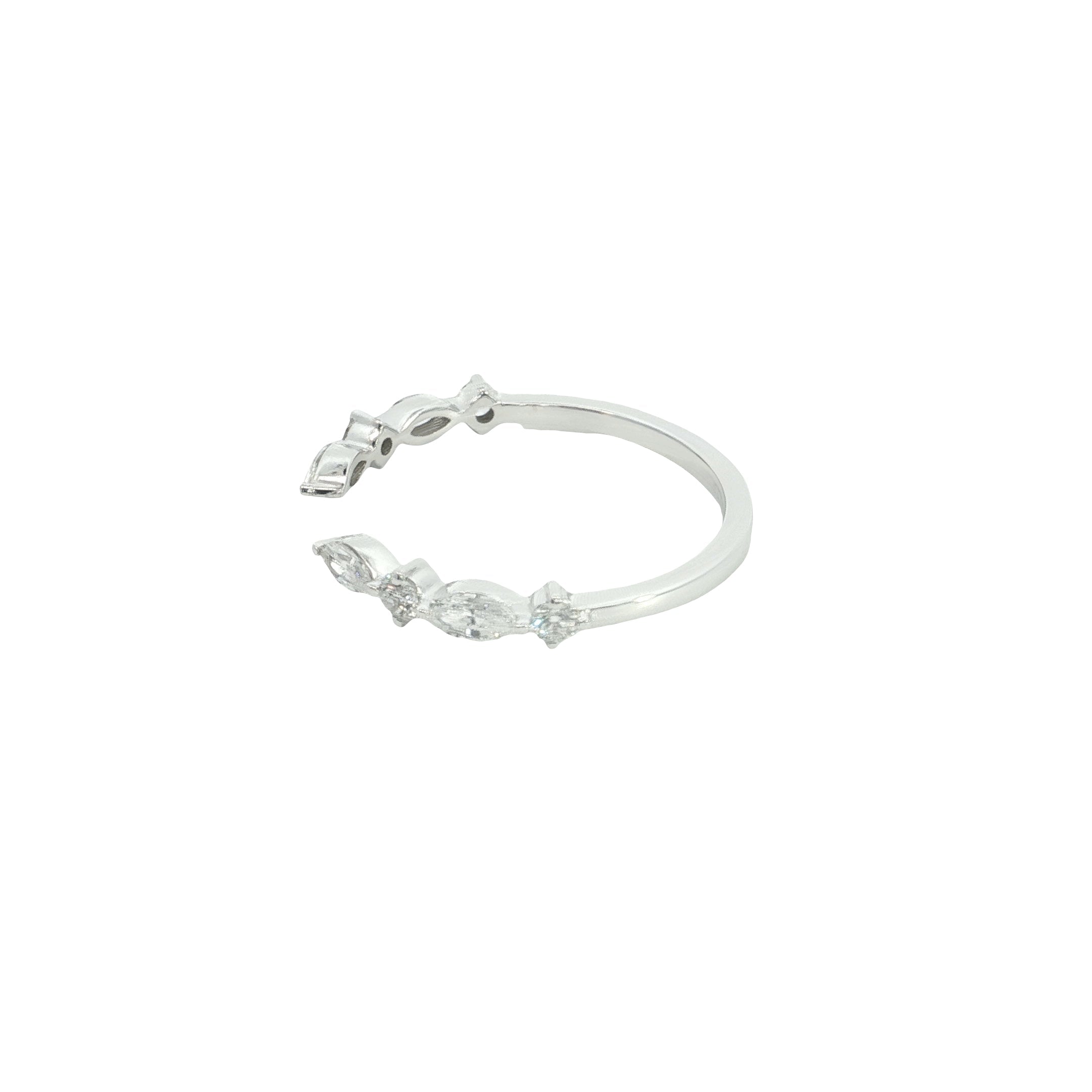marquise and round brilliant cut  Lab grown Diamond stackable wedding Ring band