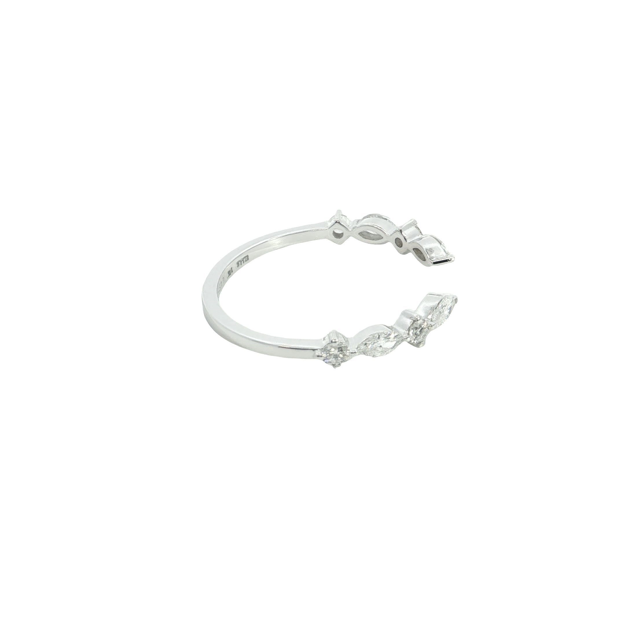 marquise and round brilliant cut  Lab grown Diamond stackable wedding Ring band